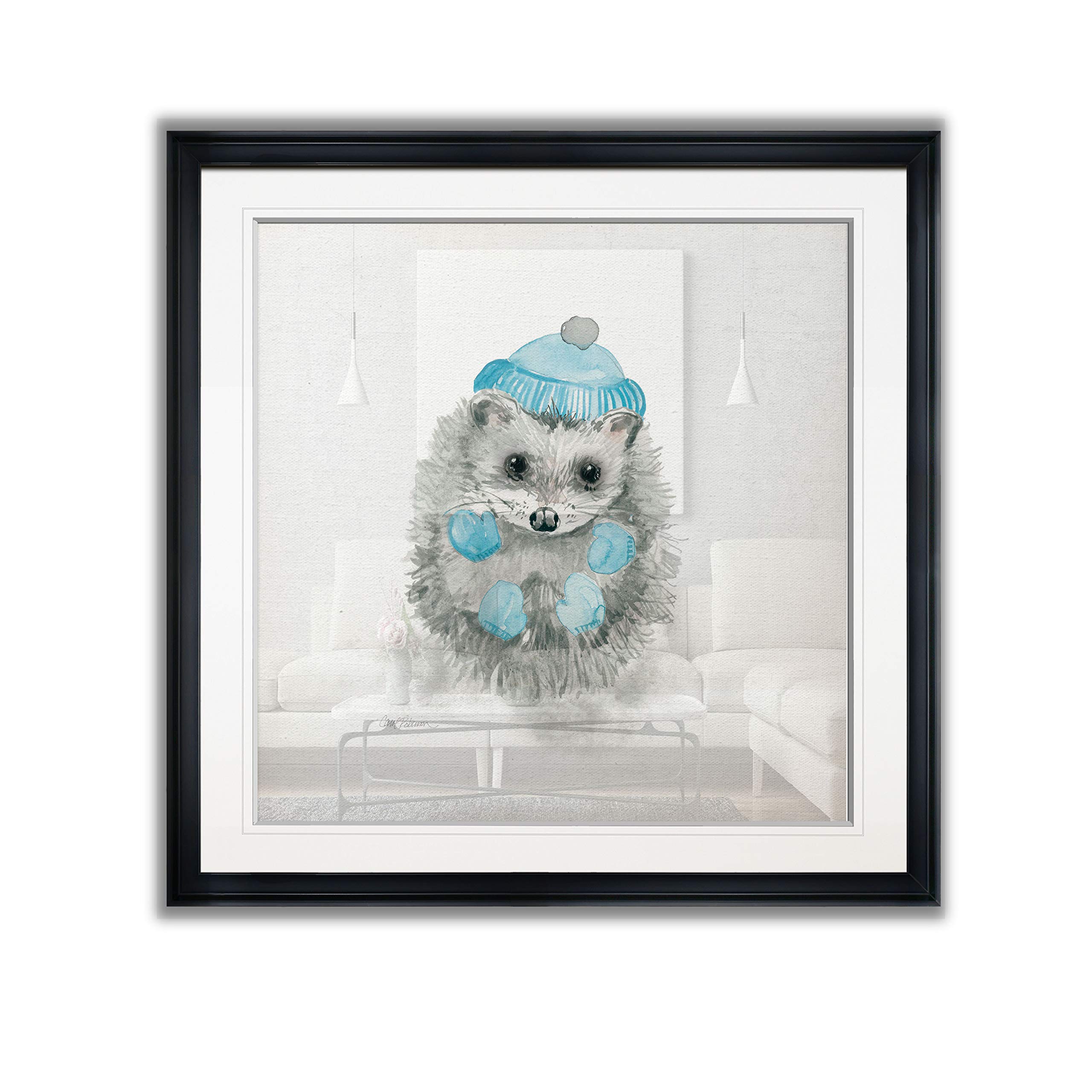 Christmas Hedgehog Nursery Decor - Animal Wall Art Abstract Painting for Kids Room, Giclee Canvas Prints | Perfect for Holiday Home Decor & Baby Shower Gifts