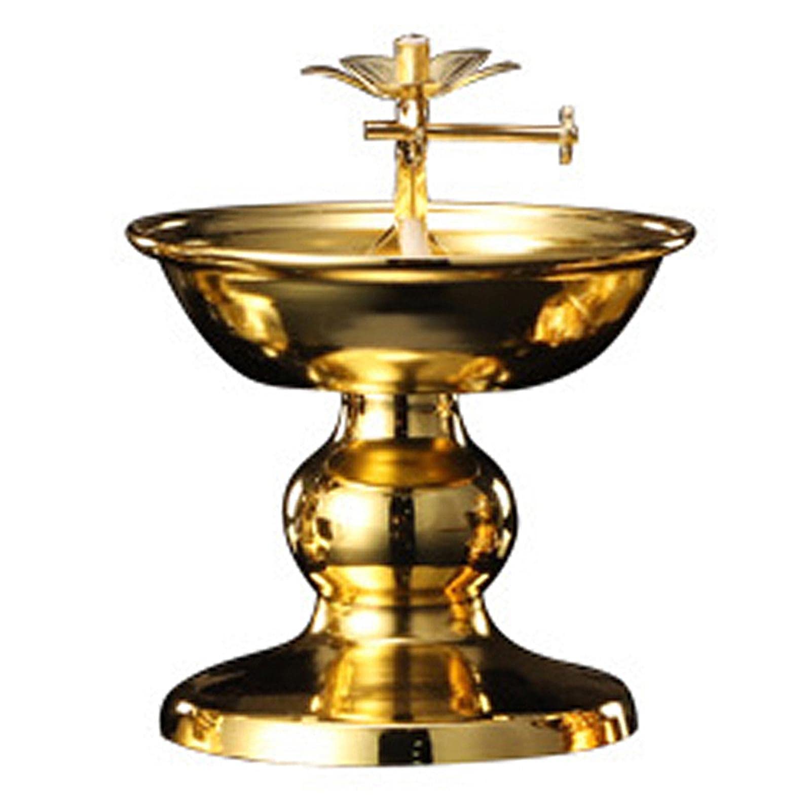 FAKEME Golden Alloy Ghee Lamp Holder - Tibetan Style Buddhist Oil Lamp Candle Cup for Home Altar, Temple Decor, Bedroom, Parlor & Wedding Ceremonies | Spiritual Meditation & Festive Decoration