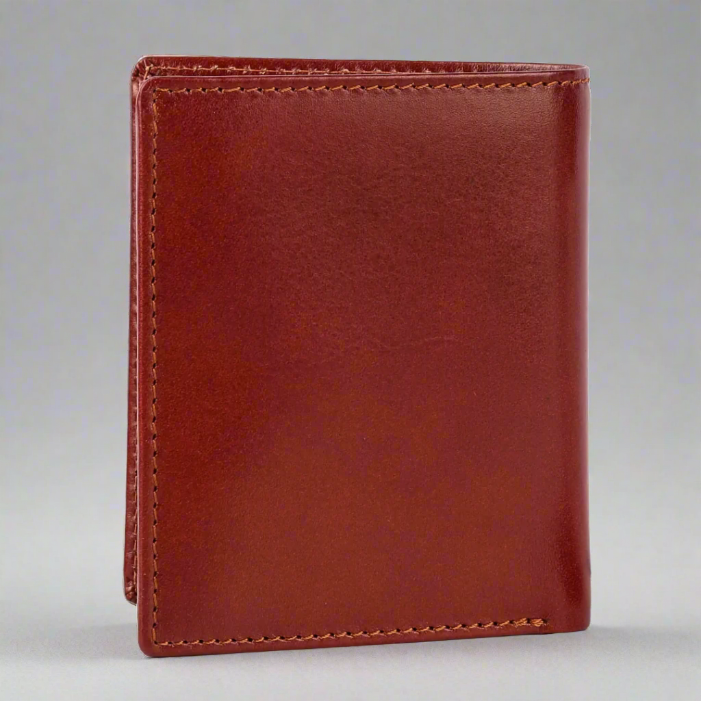 Premium MET Men's Upright Bifold Leather Wallet - RFID Blocking, Slim Design for Cash & Cards - Perfect for Everyday Use, Travel & Business