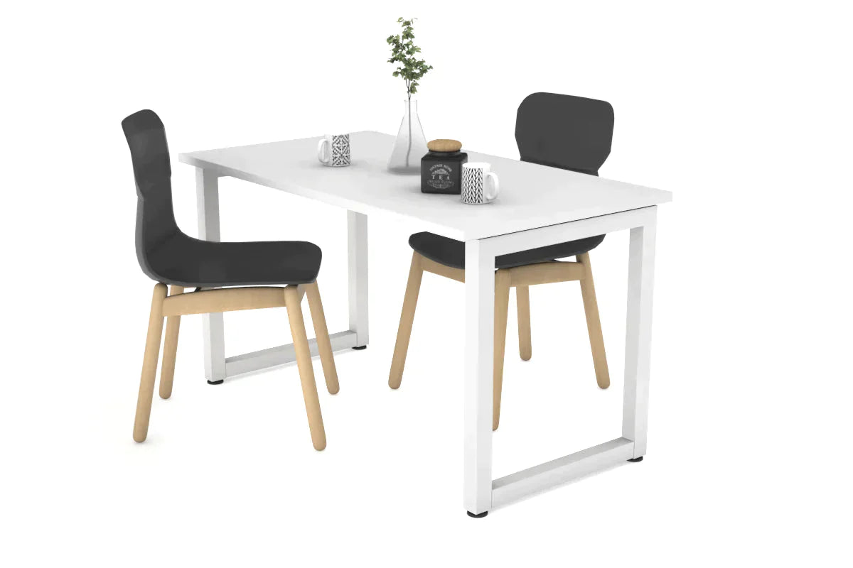 Quadro Loop Legs Table - 1000L x 600W Modern Dining Table with Metal Frame - Perfect for Dining Room, Kitchen, or Office Workspace