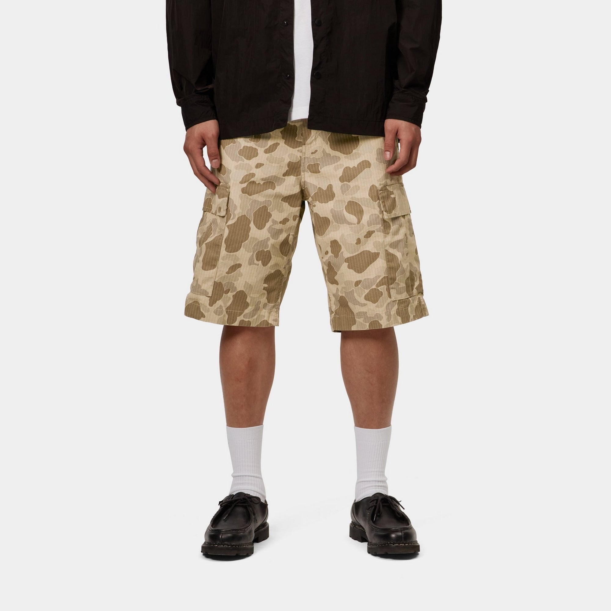Men's Regular Fit Cargo Shorts - Garment Dyed Desert Duck Camo | Durable Outdoor Work & Hiking Shorts for Men | Casual Summer Adventure Wear