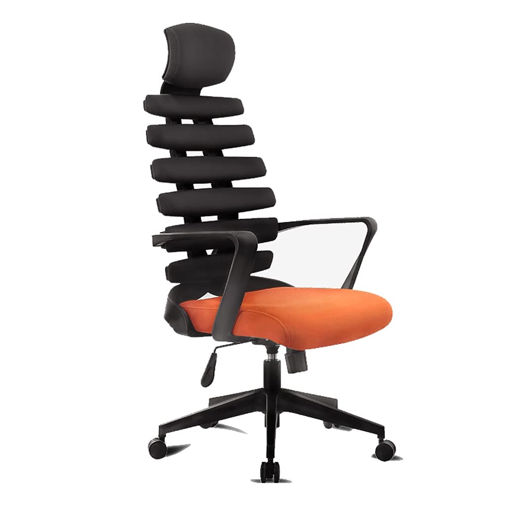 Ergonomic Office Chair - Adjustable Computer Desk Chair with Lumbar Support, Swivel & Rolling for Home, Gaming & Executive Use - Modern Spine Protection Design (Orange) - Perfect for Work, Study & Long Hours Sitting