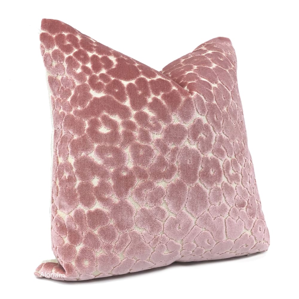 Phoebe Rose Pink Leopard Velvet Pillow Cover - Soft Decorative Throw Pillow Case 18x18 inches (Fabric by the Yard Available) - Perfect for Living Room Sofa, Bedroom Decor & Home Accents