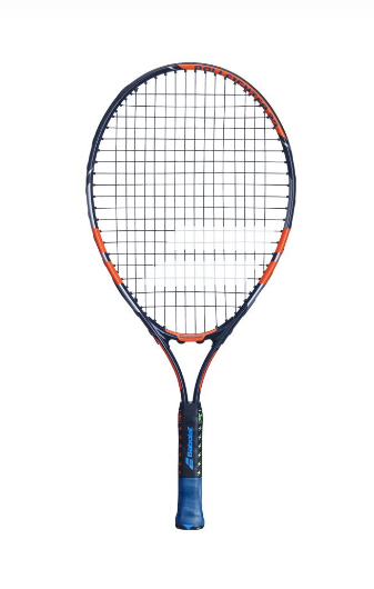 Babolat Ballfighter 23 Prestrung Junior Tennis Racquet for Kids - Lightweight Youth Tennis Racket with Comfort Grip [Black/Orange/Grey] - Perfect for Beginners & Junior Tennis Training