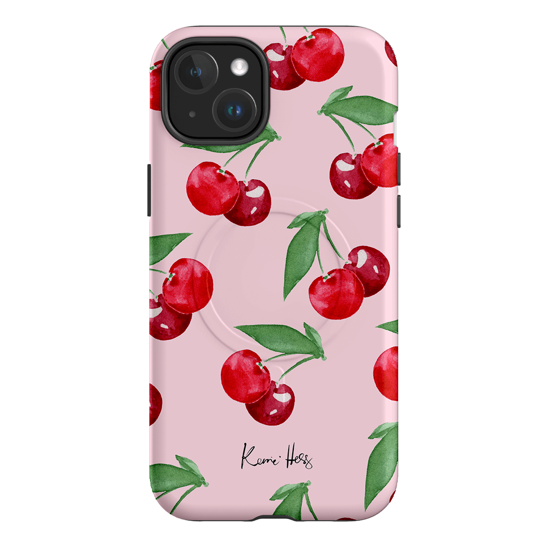 Cherry Rose Floral Pattern Phone Case for iPhone 15 14 13 12 Pro Max - Slim Protective Cover with Non-Slip Grip - Perfect for Everyday Use, Travel & Gift Giving