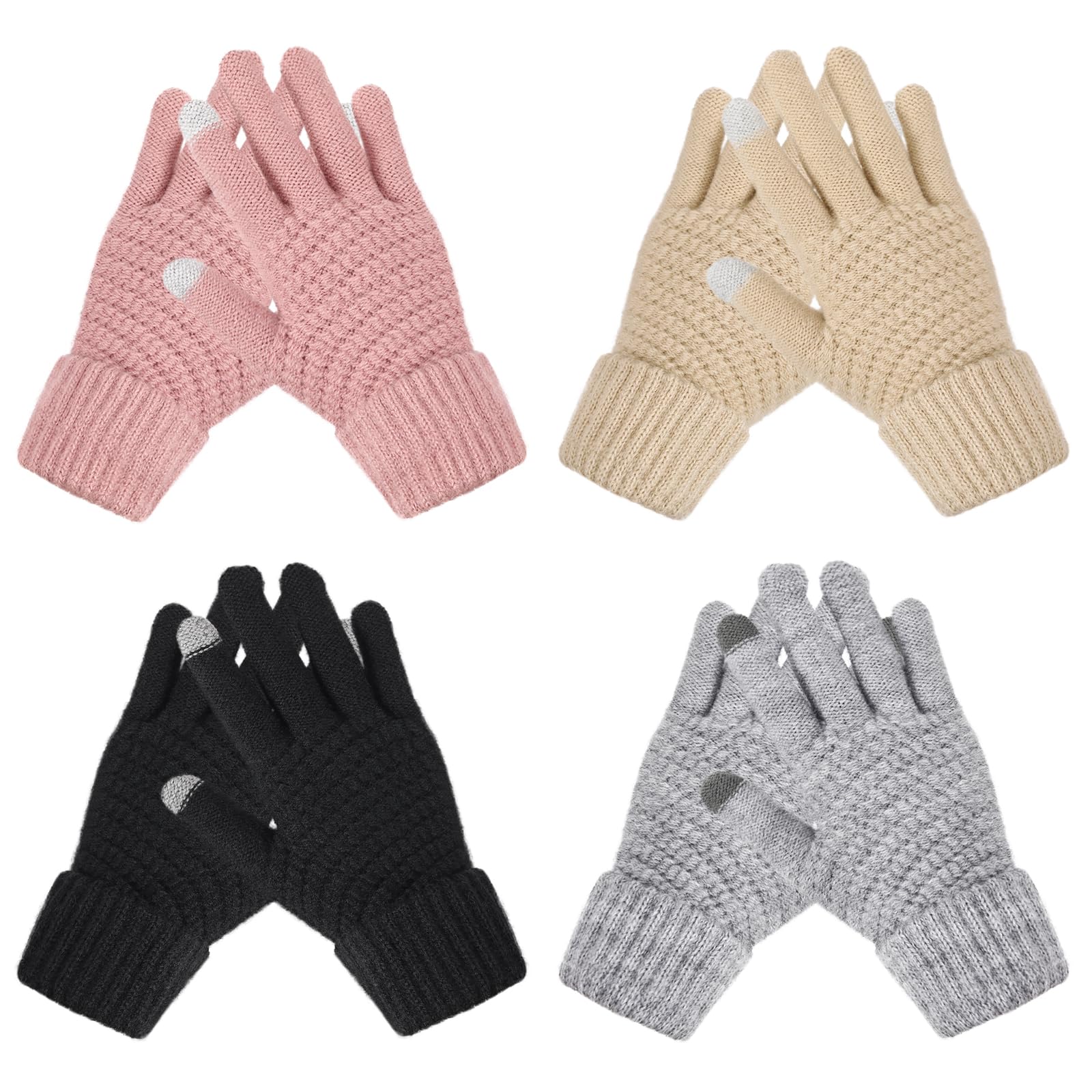 Premillow Women's Winter Touchscreen Gloves - Warm Knit Gloves with Elastic Cuff for Cold Weather - Perfect for Driving, Skiing & Outdoor Activities