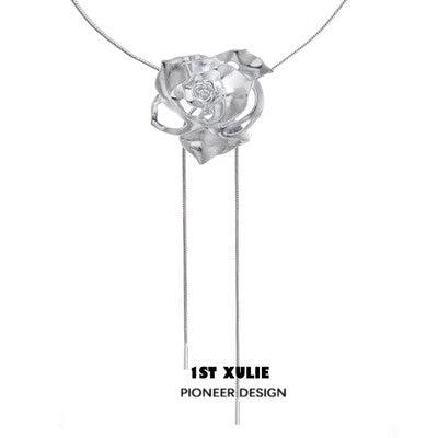 18k Platinum Plated Rose Gold Necklace for Women - Elegant Layering Jewelry for Date Night, Wedding & Special Occasions