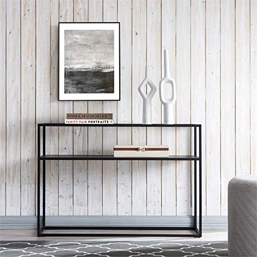 Nellie 42-Inch Wide Blackened Bronze Rectangular Console Table with Metal Shelf - Perfect for Entryway, Living Room & Hallway Decor