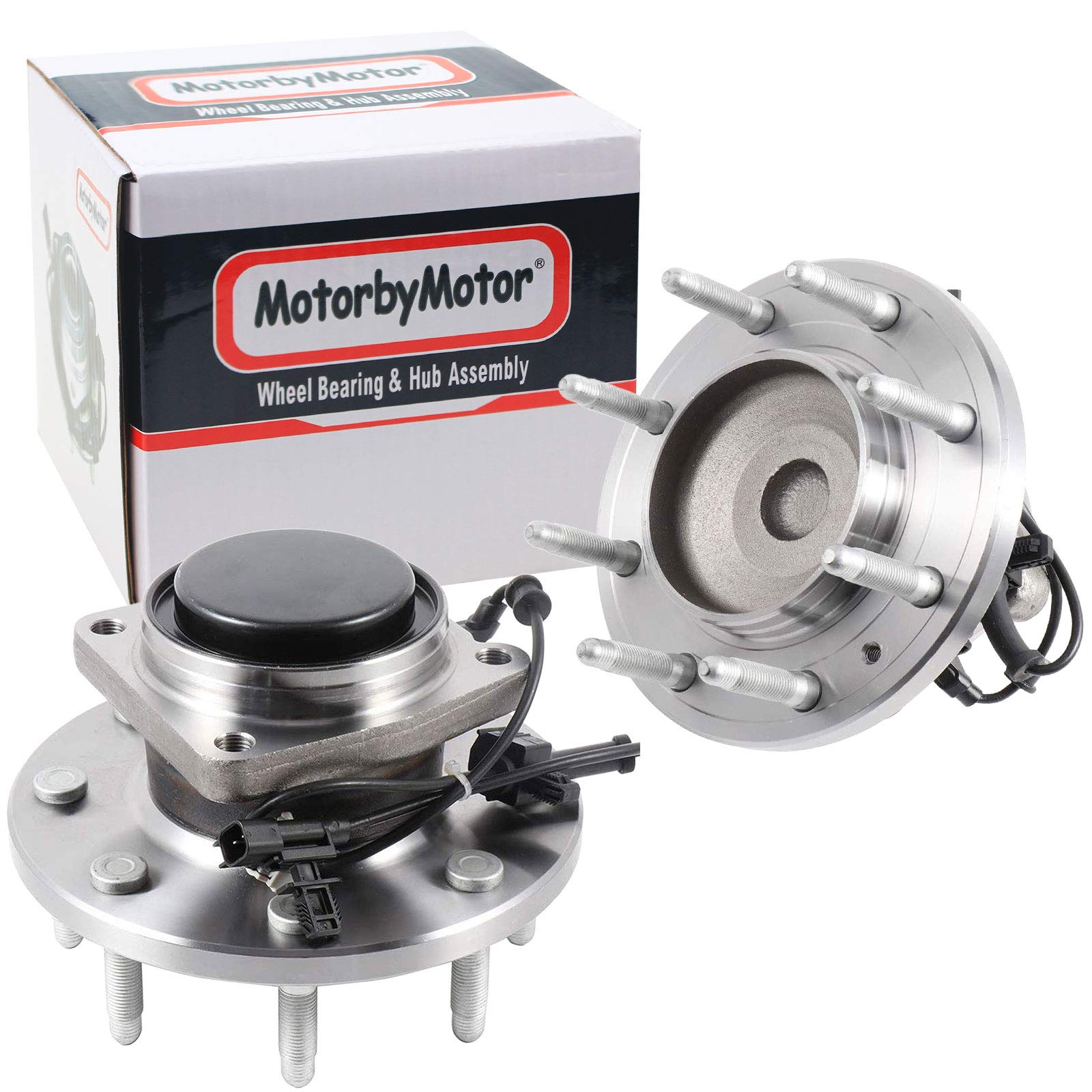 Chevrolet Silverado 2500HD 3500HD & GMC Sierra 2500HD 3500HD Front Wheel Bearing and Hub Assembly - 2WD with ABS, 8-Lug RWD SRW (Single Rear Wheel) - 2-Piece Set - Perfect for Off-Roading, Towing, and Heavy-Duty Truck Maintenance