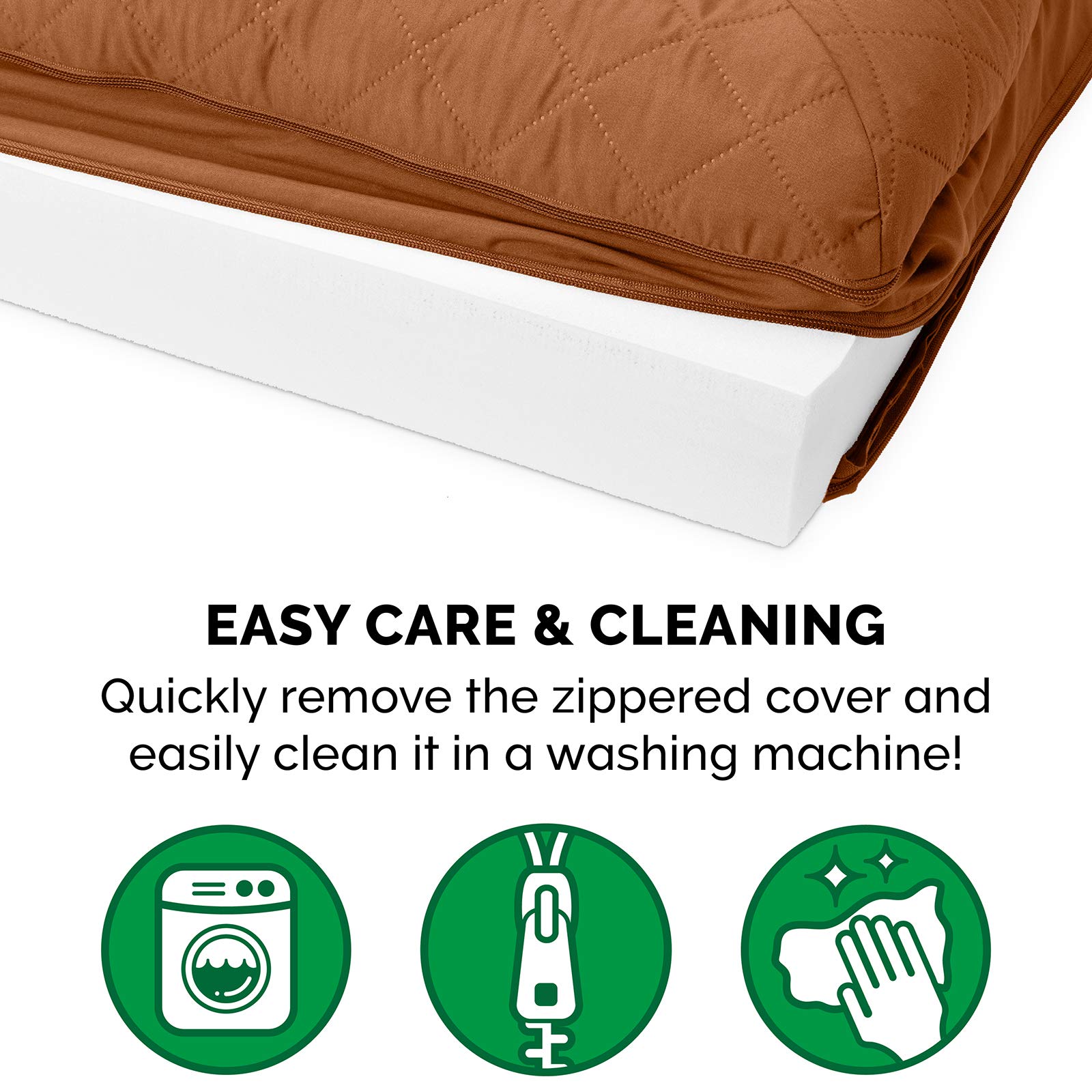 Furhaven Orthopedic Dog Bed for Large Dogs up to 125 lbs - Removable Bolsters & Washable Cover - Quilted Sofa Design in Toasted Brown (Jumbo Plus/XXL) - Perfect for Joint Pain Relief & Comfortable Sleeping in Living Room or Bedroom