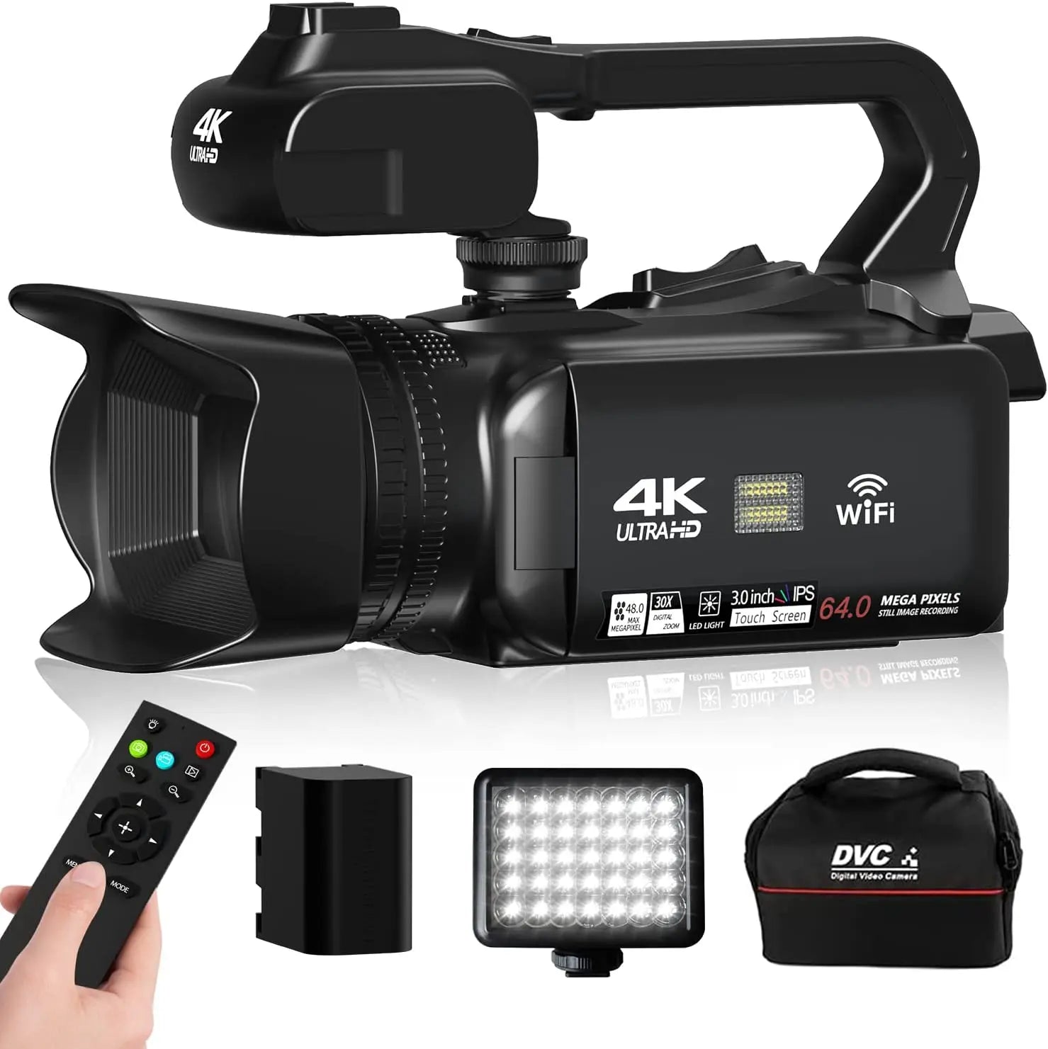 ZIHOTEK HD 4K Digital Video Camera with WiFi, 3.0