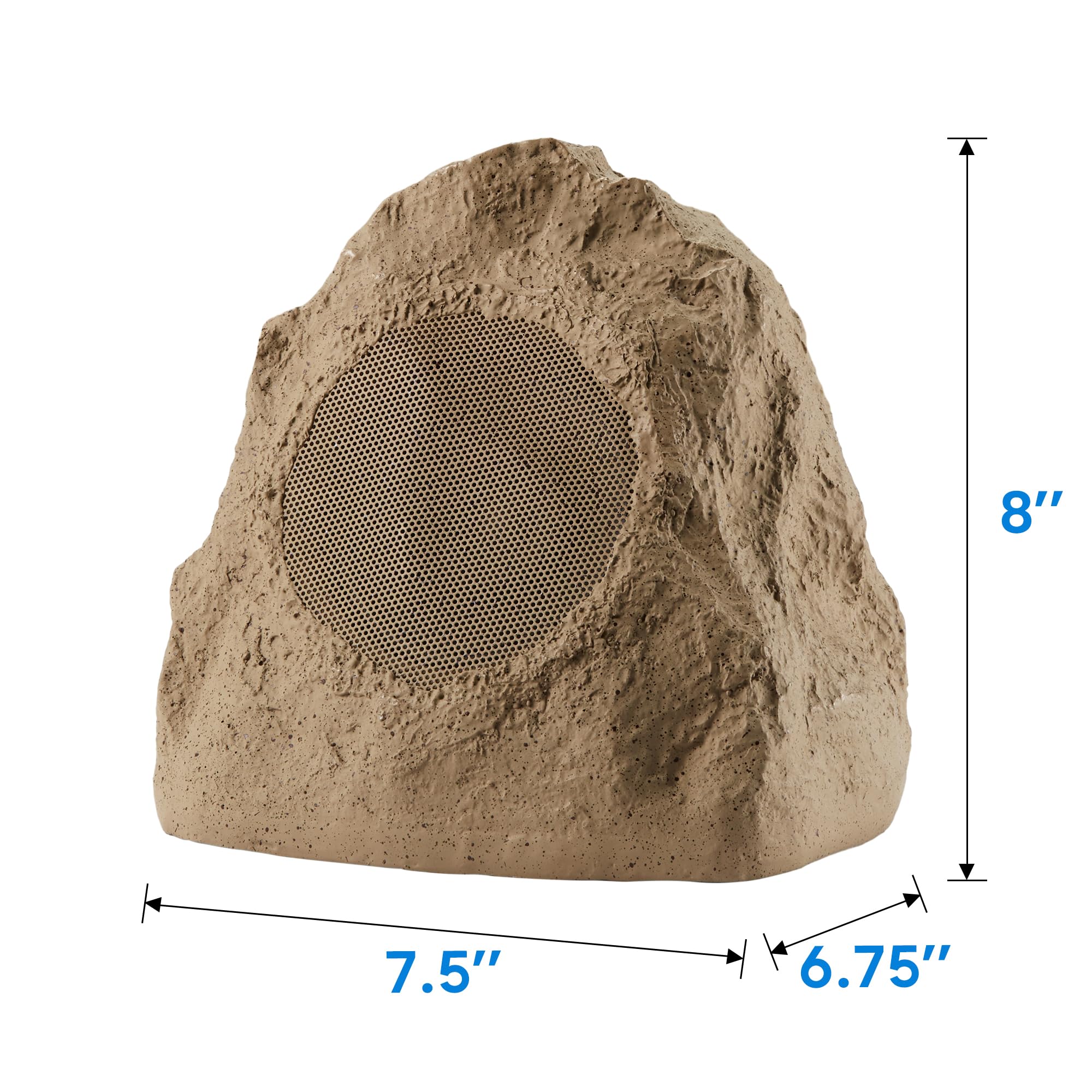 8R4S Outdoor Sandstone Rock 8 Speaker Set - Weatherproof Bluetooth Audio System for Yard, Patio, Pool, Spa, and Garden Landscaping