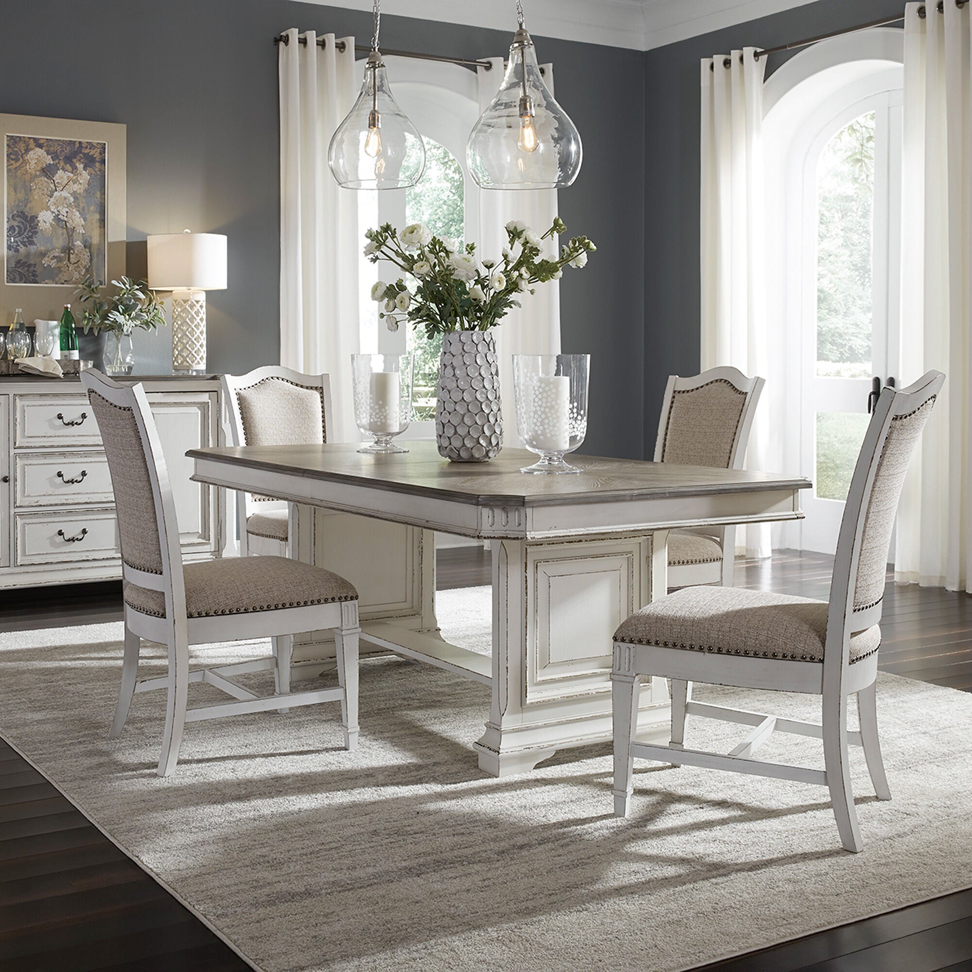 Abbey Park 5-Piece Outdoor Dining Set - Patio Furniture with Table and 4 Chairs for Garden, Backyard, and Poolside Relaxation