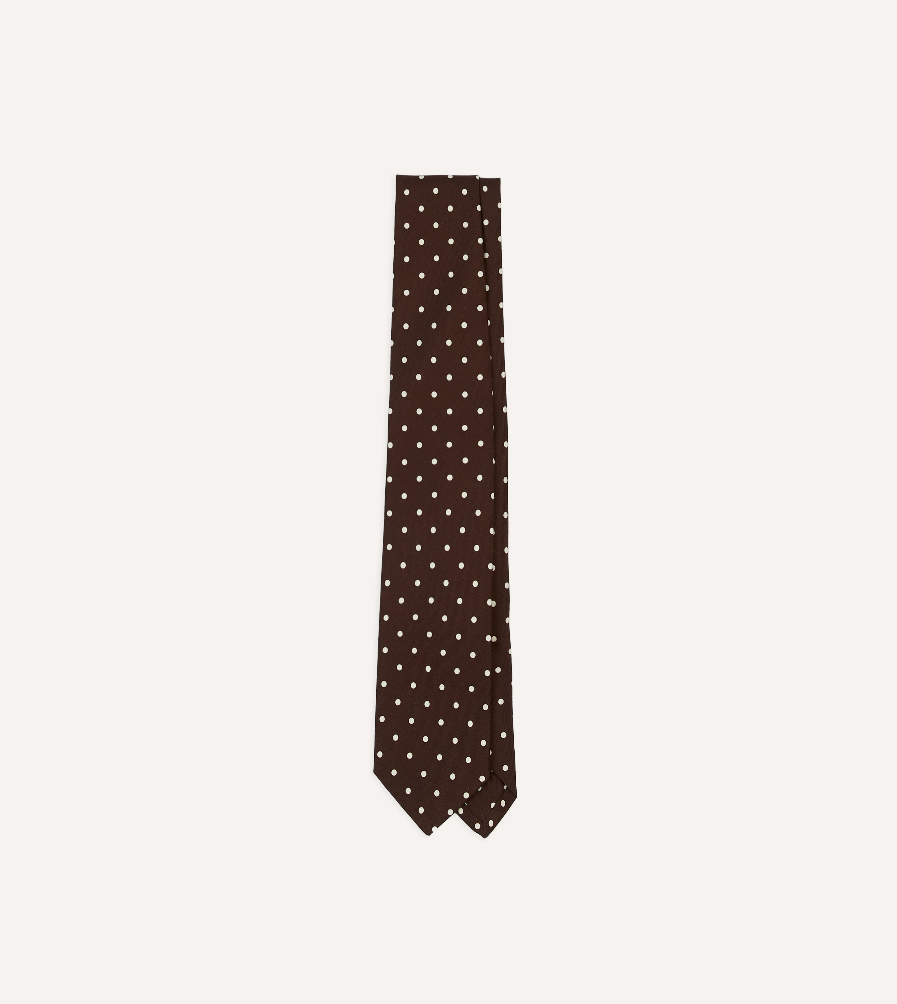 Elegant Brown Polka Dot Silk Self-Tipped Tie for Men - Perfect for Weddings, Business Meetings & Formal Events