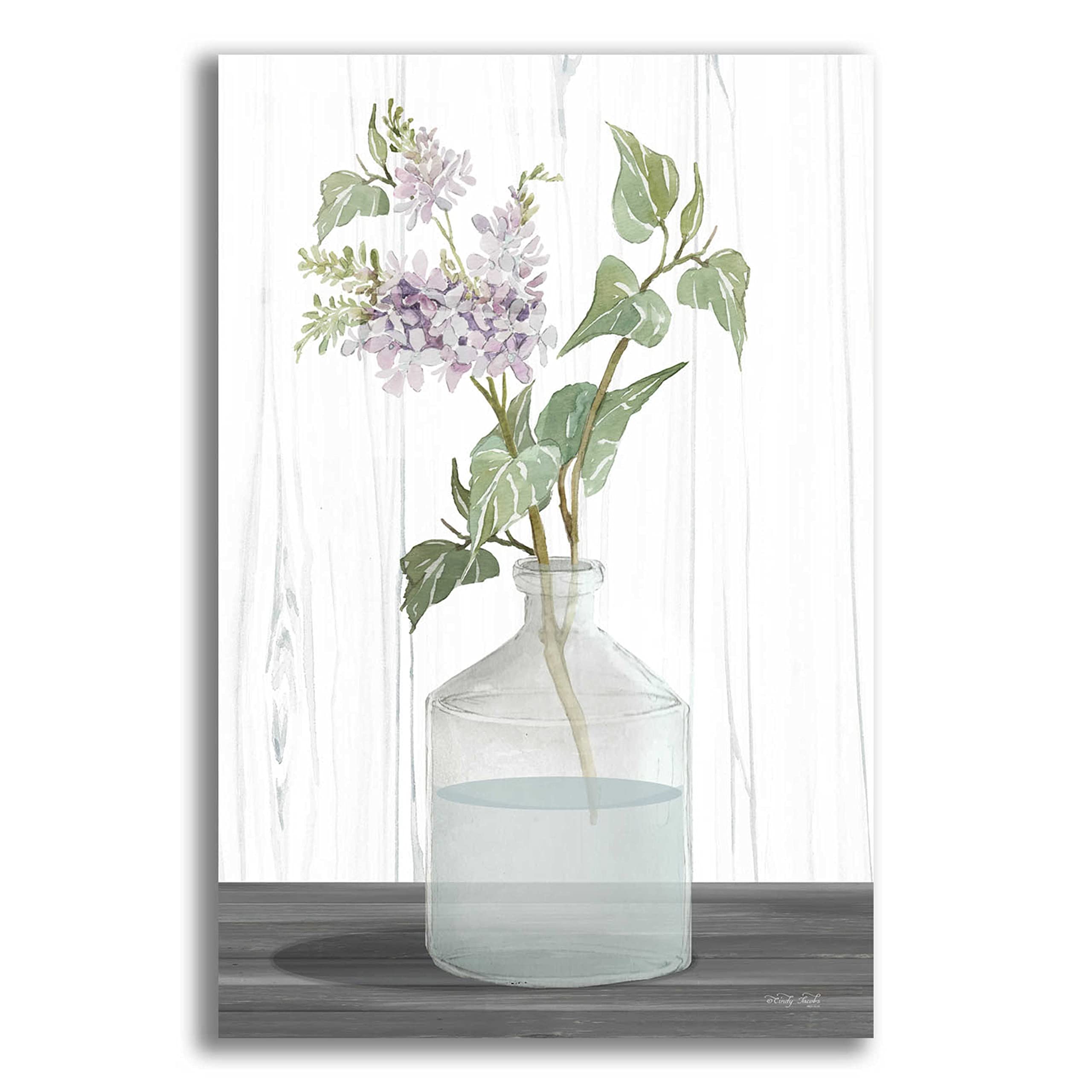 Lilacs IV by Cindy Jacobs - 16x24 Inch Acrylic Glass Wall Art Painting, Floral Home Decor for Living Room, Bedroom & Office