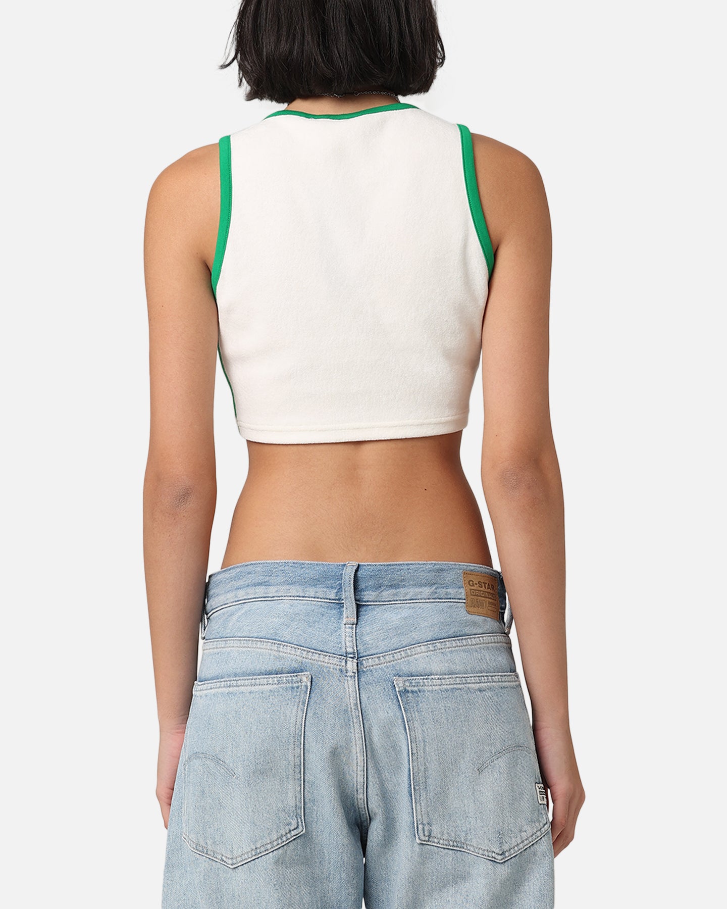 Adidas Women's Terry Cropped Tank Top - Breathable Workout Shirt for Yoga, Running & Gym | Off White Athletic Wear for Women