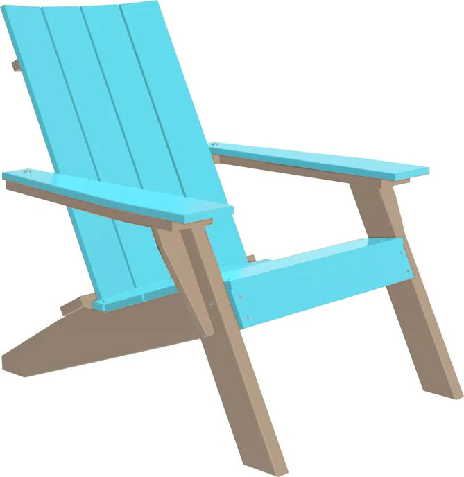 Premium Luxcraft Aruba Blue Urban Adirondack Chair - Weather-Resistant Outdoor Patio Furniture for Garden, Poolside & Backyard Relaxation