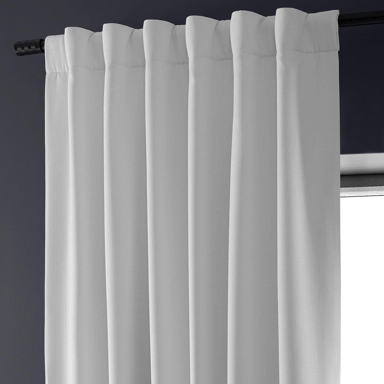 Mission White Faux Linen Blackout Curtains for Bedroom & Living Room - Thermal Insulated Room Darkening Drapes for Hotels, Home Theater, and Nursery