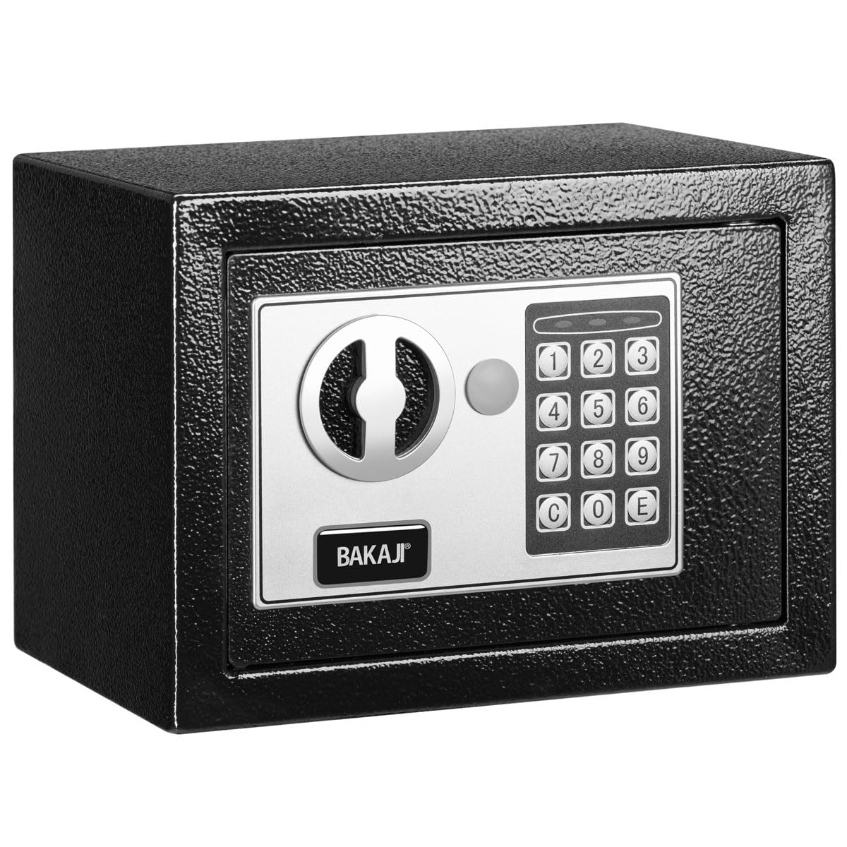 23 x 17 x 17 cm Digital Electronic Wall Safe with Keypad - Home & Hotel Security Safe Box with Emergency Keys & 4 AA Batteries Included (Black) - Perfect for Bedroom, Office, or Closet to Protect Valuables