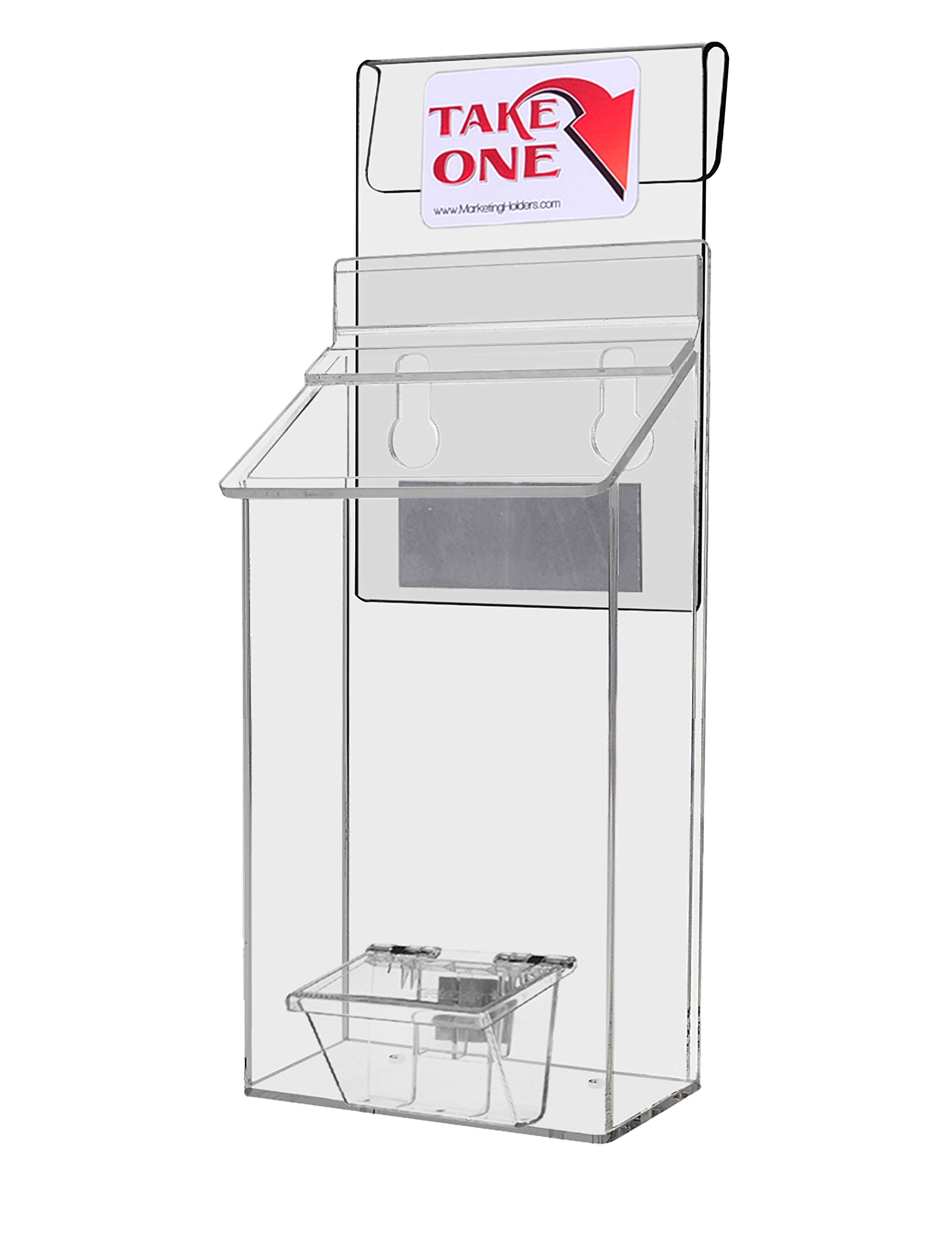 4 Pack Clear Acrylic Brochure Holders with Window Hook - Holds 3.5