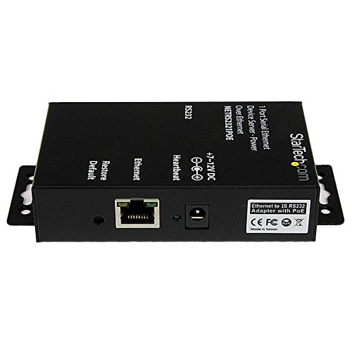 StarTech.com 1 Port RS232 Serial to Ethernet Device Server - PoE Powered (Power Over Ethernet) - Serial over IP Adapter for Remote Access - Ideal for Industrial Automation, POS Systems & Data Centers (NETRS2321POE)