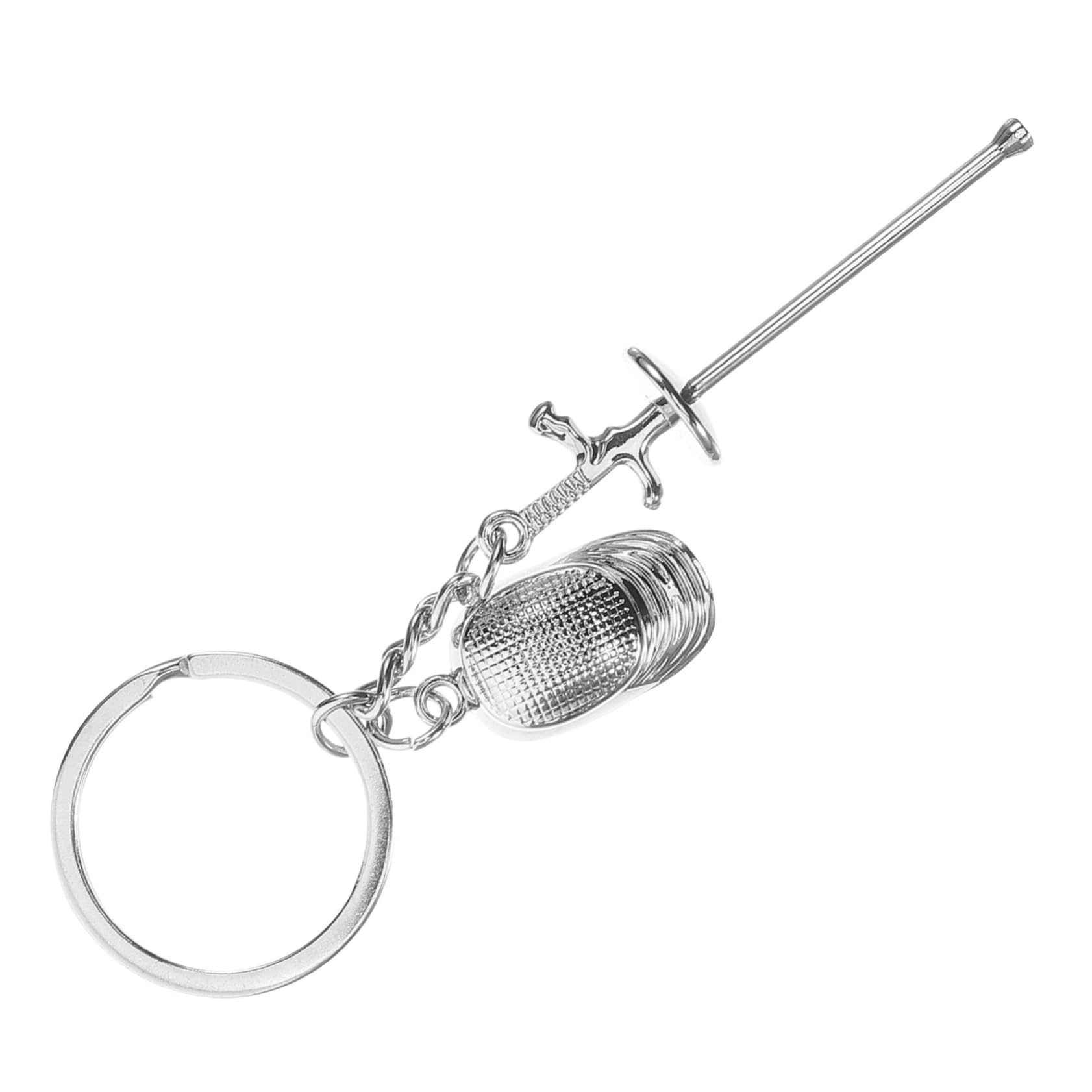 Yardwe 2-Pack Polished Metal Fencing Keychain - Smooth Surface Sports Key Ring for Fencing Enthusiasts | Perfect Gift for Athletes & Sports Fans