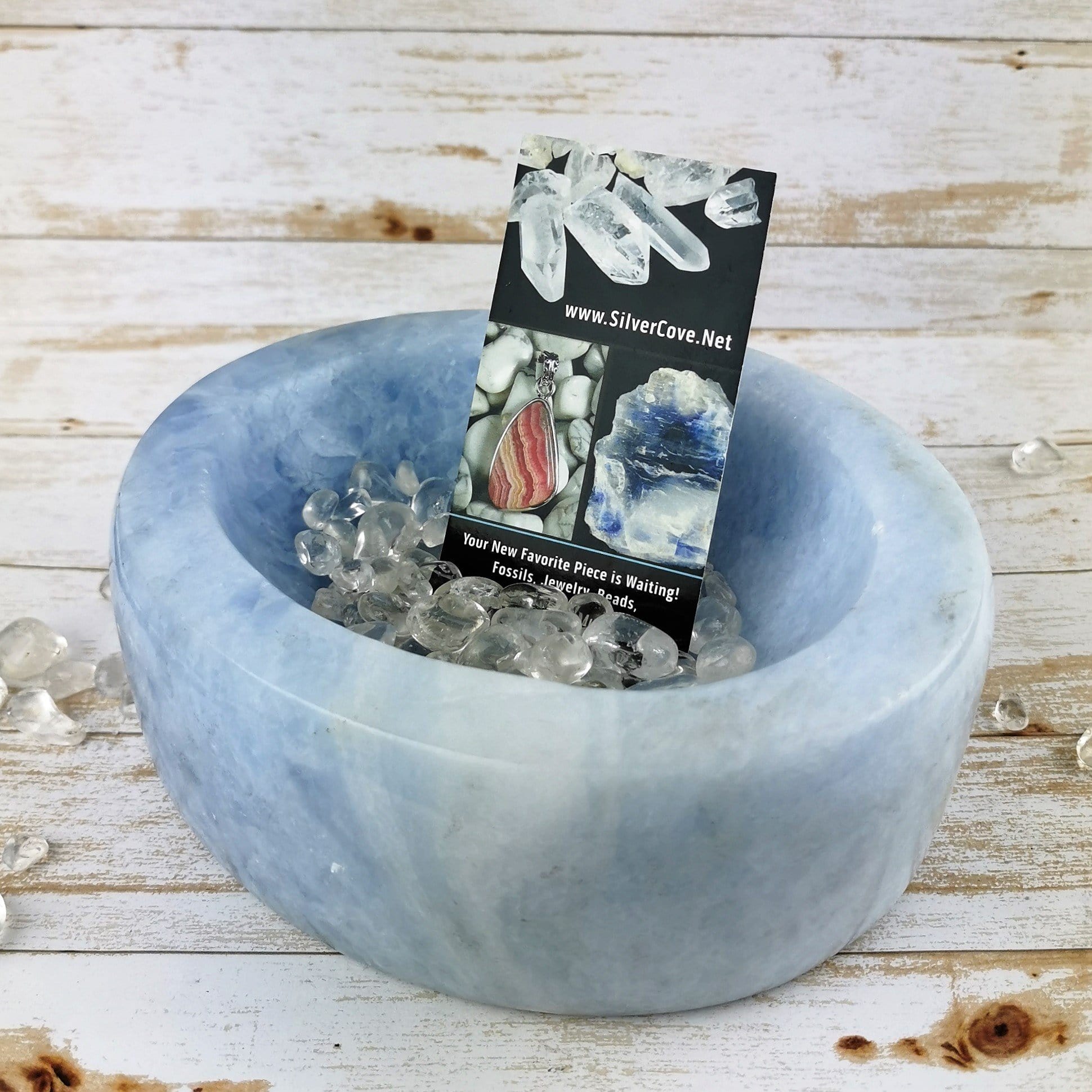 Blue Calcite Bowl - Natural Stone Healing Bowl for Meditation, Reiki & Home Decor | Perfect for Crystal Healing, Yoga & Spiritual Practices