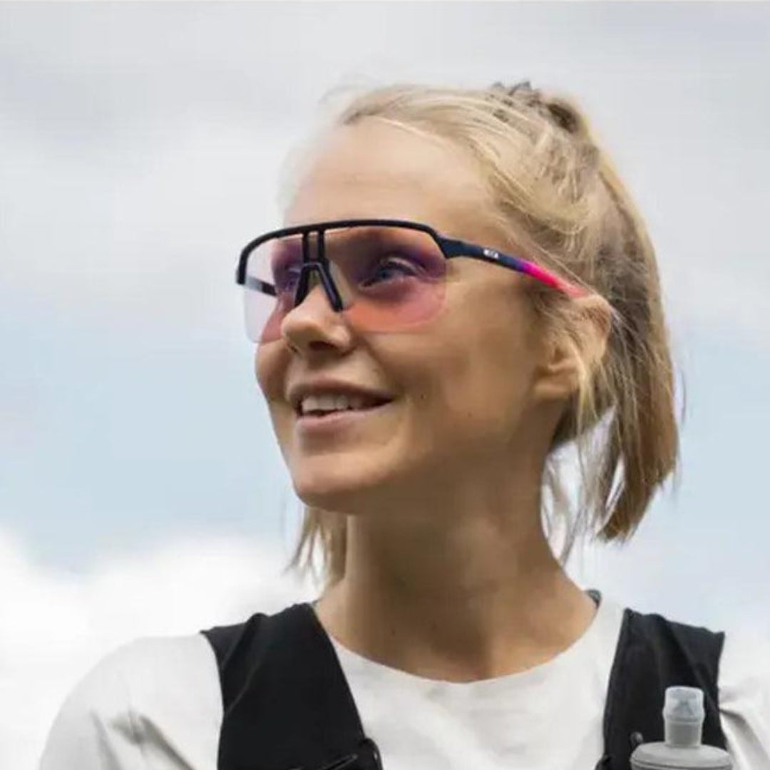 Julbo Frequency Reactiv P1 3 HC Sunglasses - Purple/Pink Lens for Cycling, Running & Outdoor Sports - UV Protection & Polarized Glasses for Men & Women