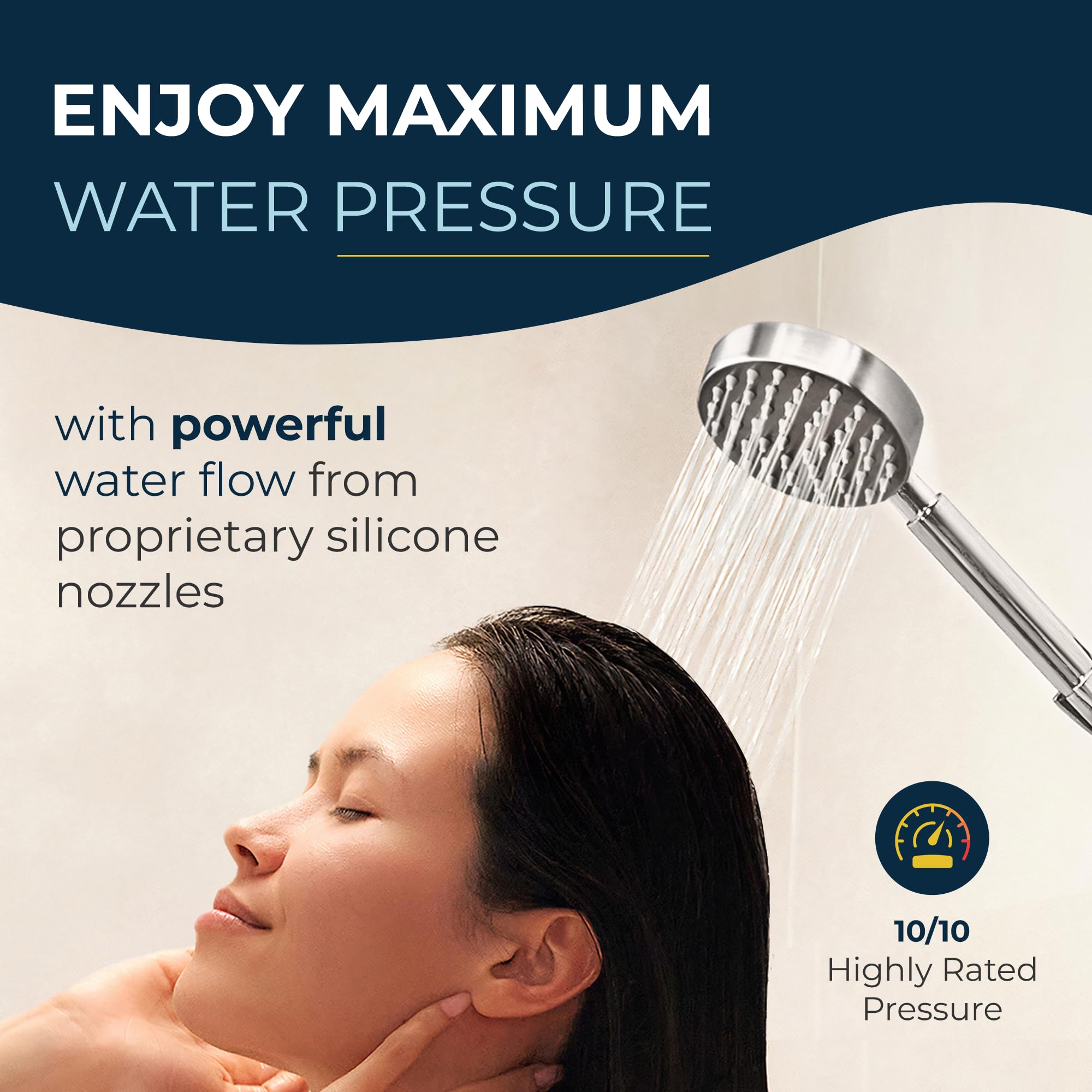 Premium All-Metal Handheld Shower Head Set with 2.5 GPM Showerhead, 72