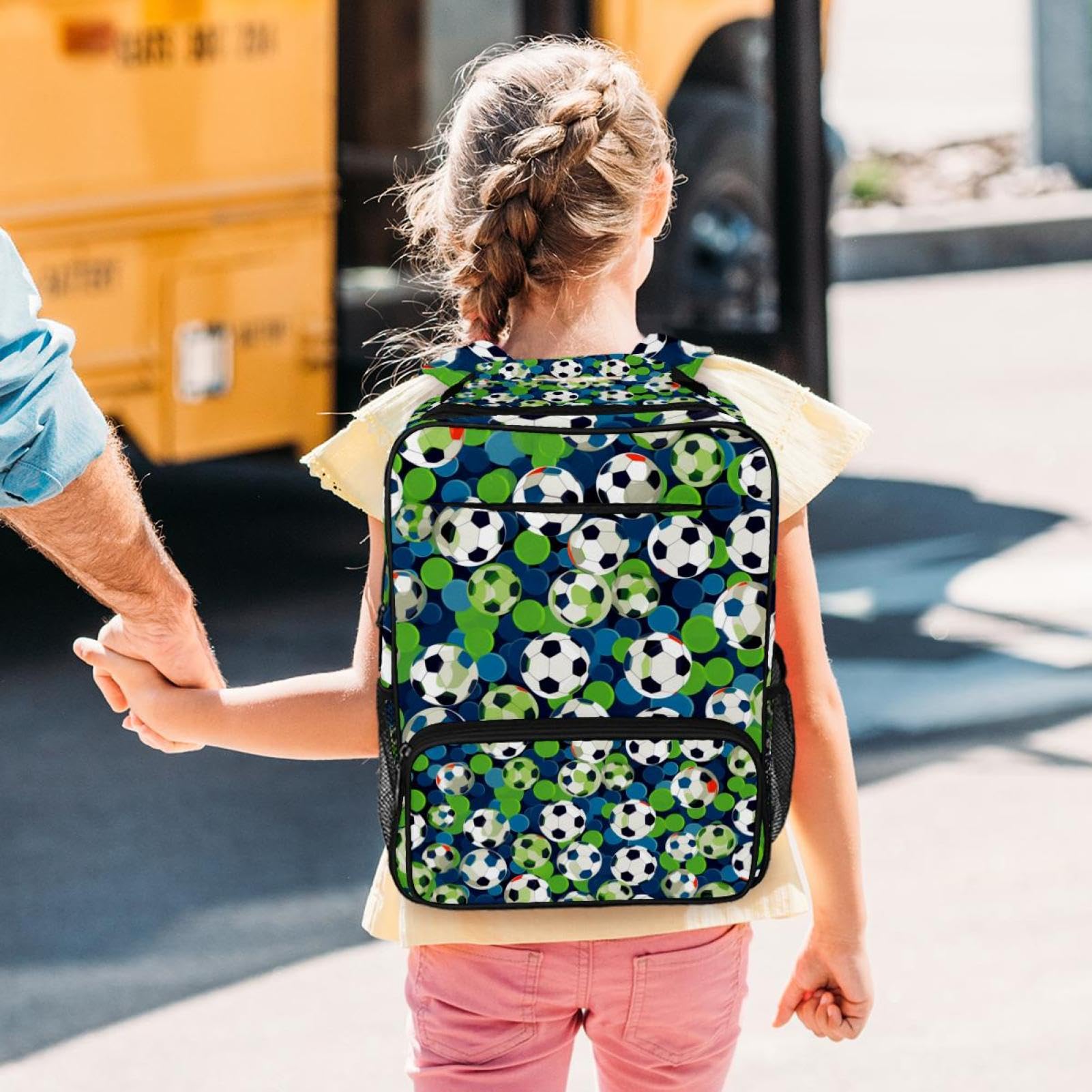 Men's & Women's Travel Backpack with Floral Soccer Ball Design - Durable Carry-On Backpack for Hiking, Gym, School & Daily Commute