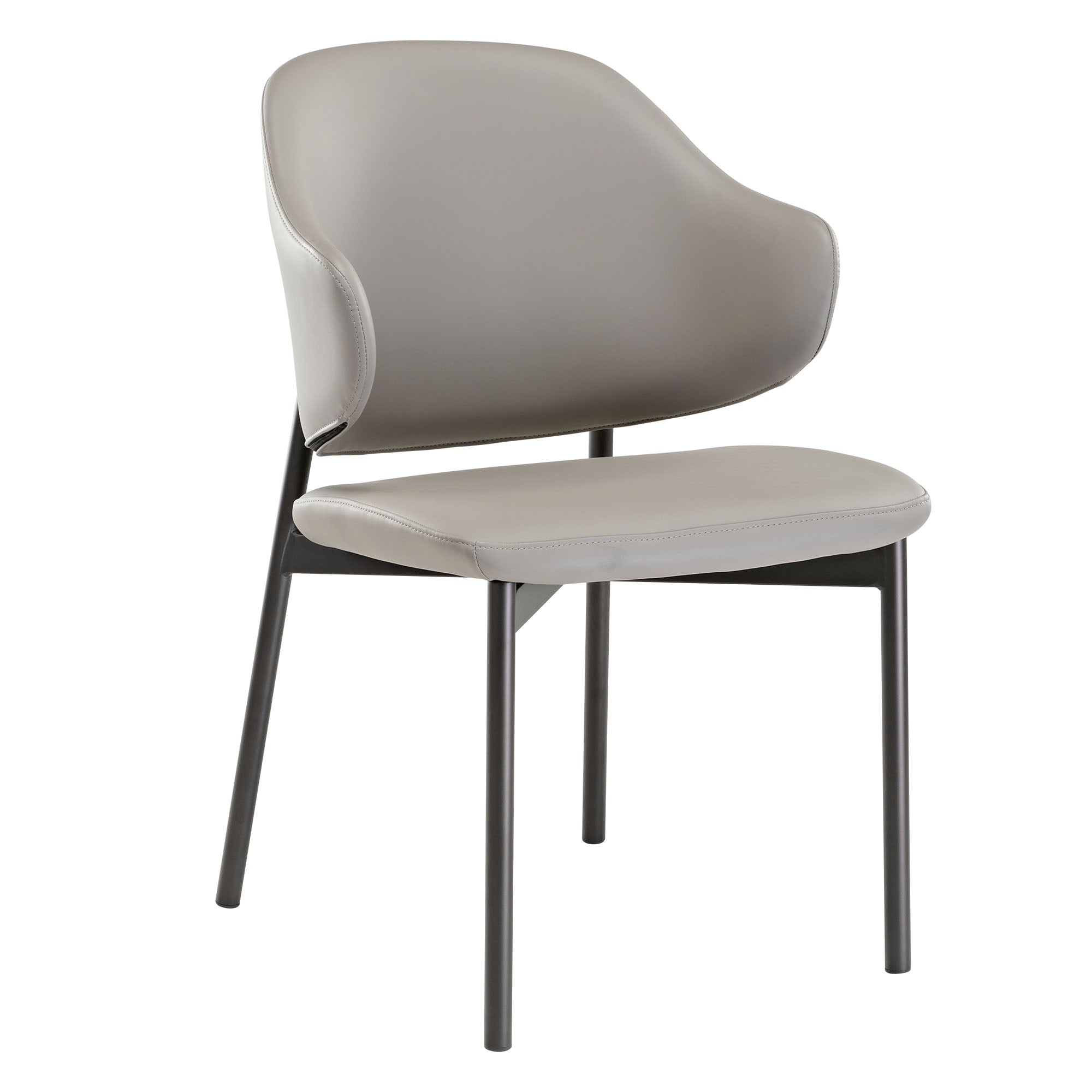 Luxury Upholstered Dining Chairs Set of 2 - Gray Fabric Side Chairs for Elegant Home Dining Room, Kitchen, or Office