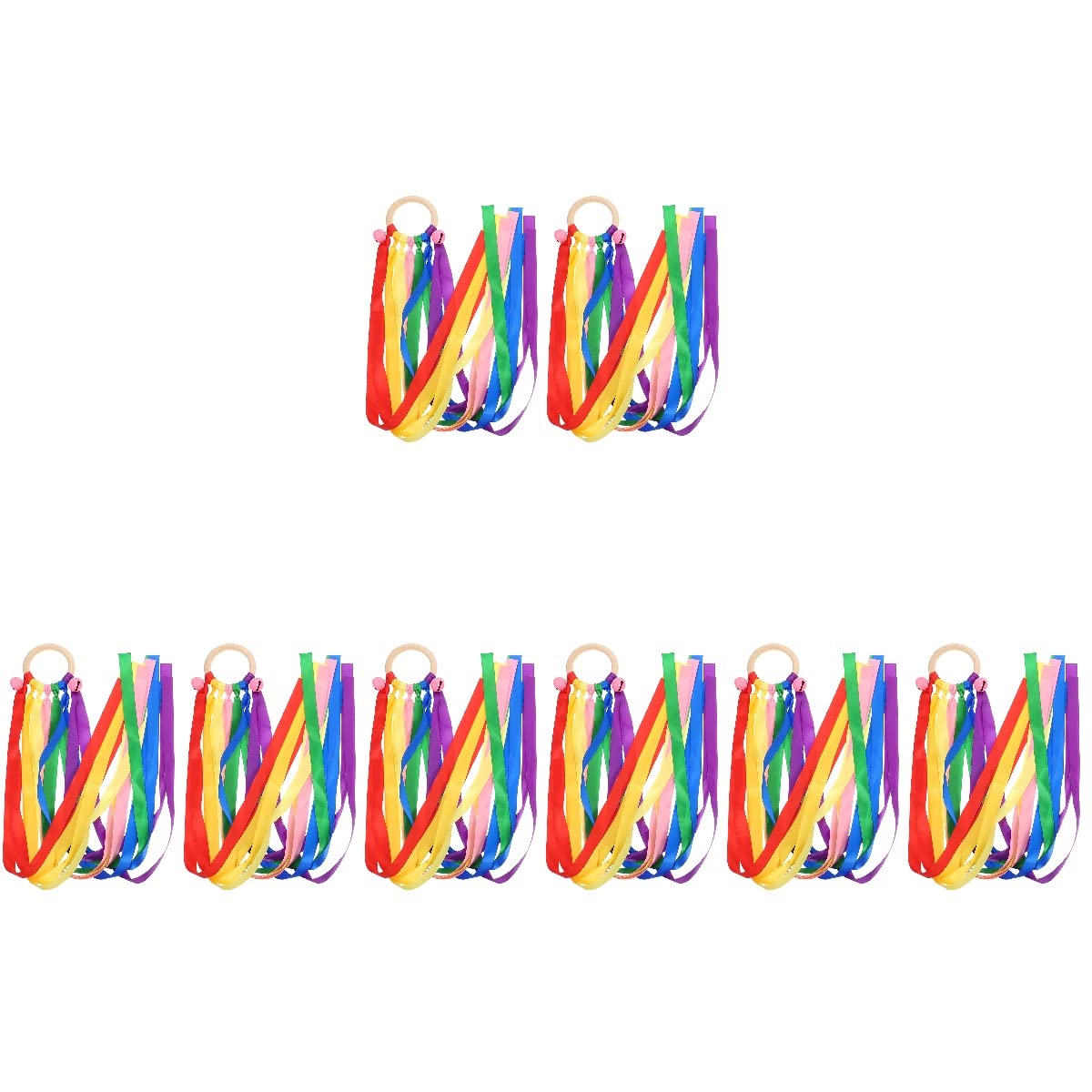 PRETYZOOM 8 Pack Rainbow Ribbon Streamer Toys for Kids - Colorful Early Learning & Educational Dance Toys for Toddlers - Perfect for Birthday Parties, Dance Performances & Preschool Activities