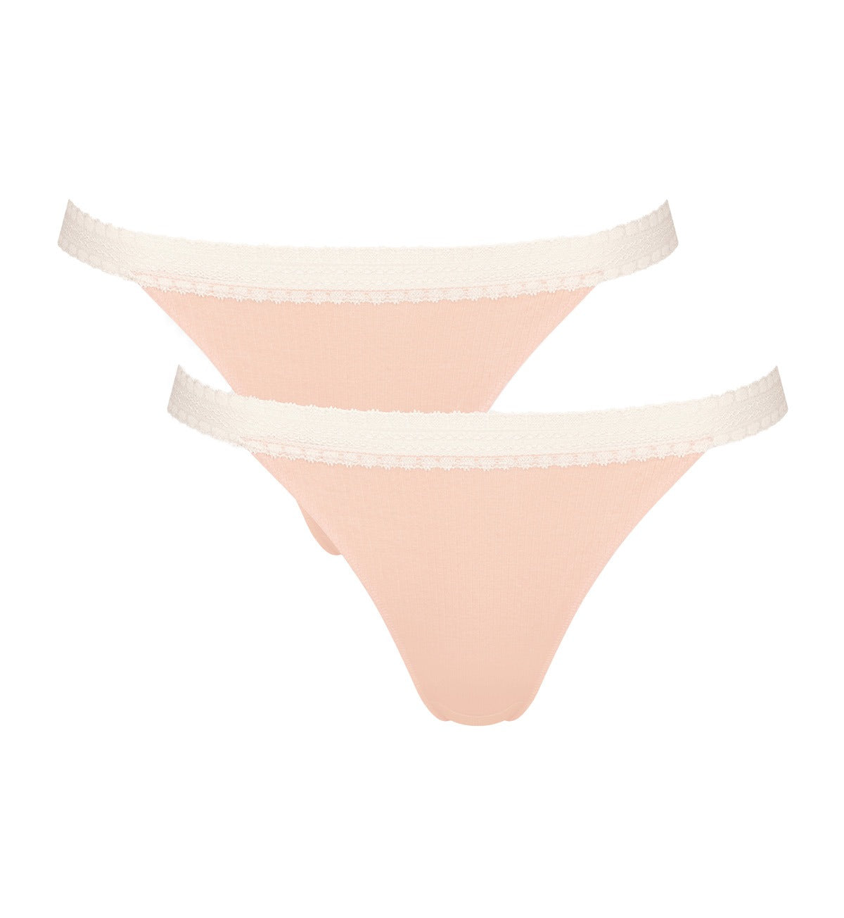 SLOGGI GO RIBBED TANGA TWIN PACK - 2 Pack Comfortable Cotton Underwear for Women, Seamless Panties for Everyday Wear - Perfect for Yoga, Workout & Lounge