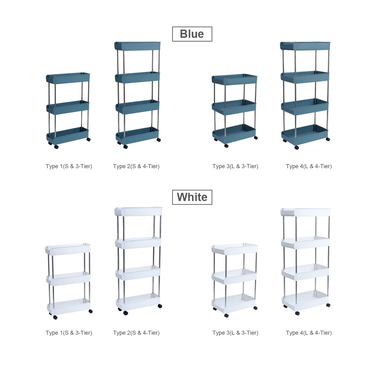 3-Tier Rolling Utility Cart with Wheels & Hanging Hooks - Multifunctional Storage Organizer for Kitchen, Bathroom, Office | Portable Standing Shelf & Service Trolley | Perfect for Home Organization, Restaurant Supplies & Workplace Storage