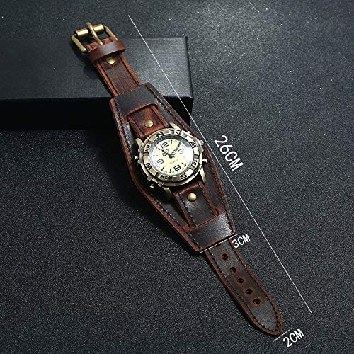 Stylish Men's Punk Retro Leather Watch - Hip-Hop Fashion Timepiece for Men with Durable Leather Band | Perfect for Casual Wear, Street Style & Hip-Hop Events
