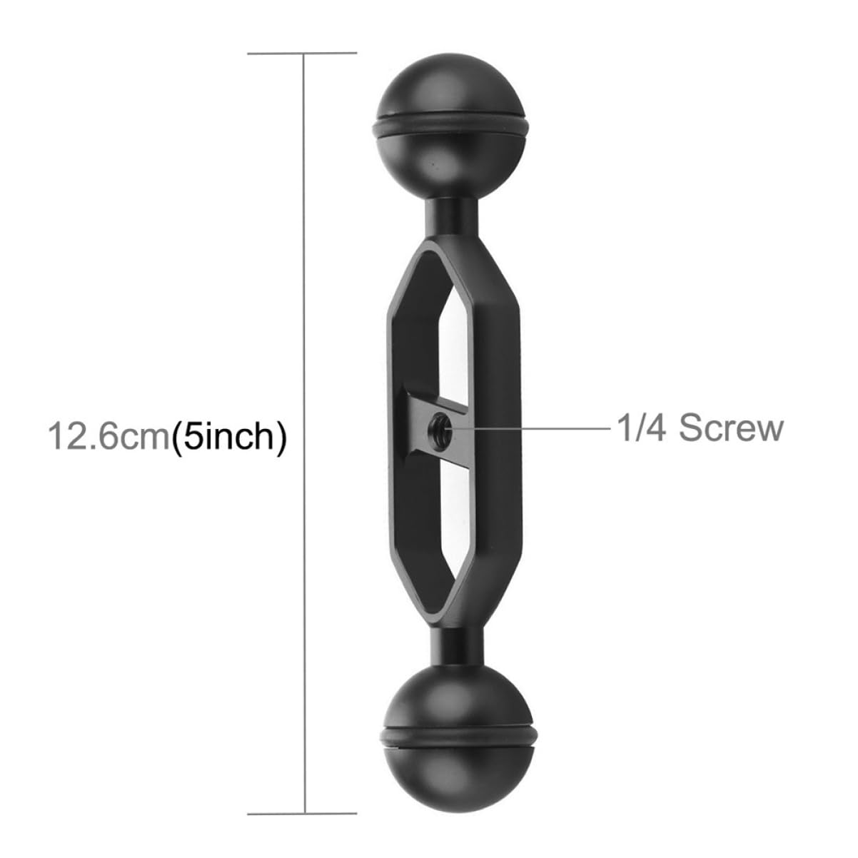 Homoyoyo 3-Piece 5-Inch Aluminum Alloy Dual Ball Arms for Underwater Torch - Durable Underwater Lighting Accessories for Scuba Diving, Underwater Photography & Marine Exploration