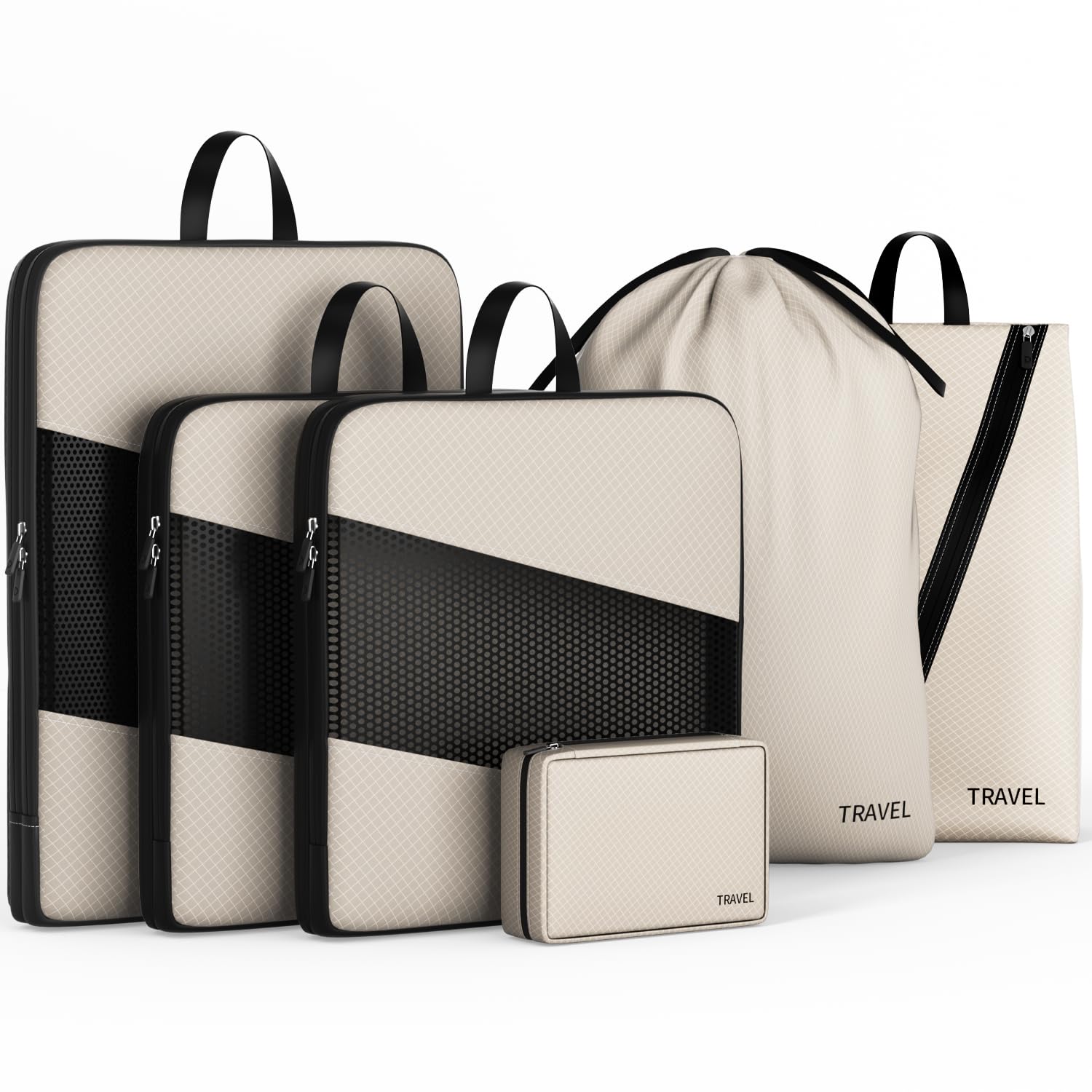 UNTIFUL 6-Piece Compression Packing Cubes Set - Travel Organizer for Suitcases | Perfect for Business Trips, Vacations & Weekend Getaways