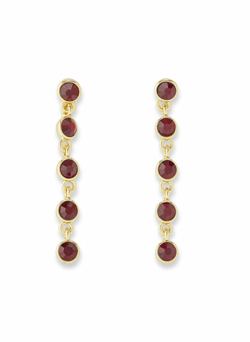 Red Crystal Drop Earrings for Women – Elegant Dangling Jewelry for Parties, Weddings & Special Occasions