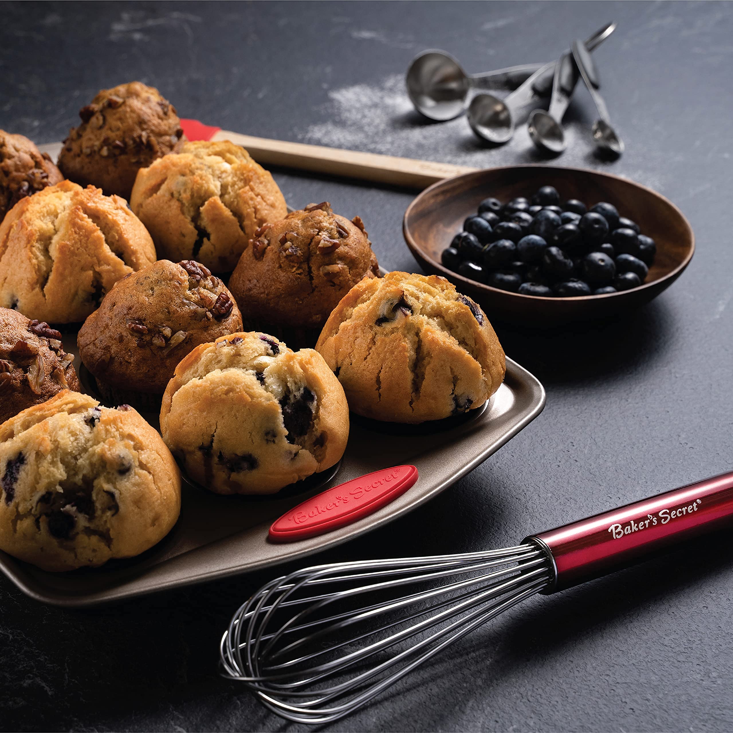 8-Piece Nonstick Bakeware Set with Grip - Oven Safe Baking Pans & Sheets for Cakes, Cookies, Bread - Perfect for Wedding Registry, Home Baking & Kitchen Supplies | Baker's Secret