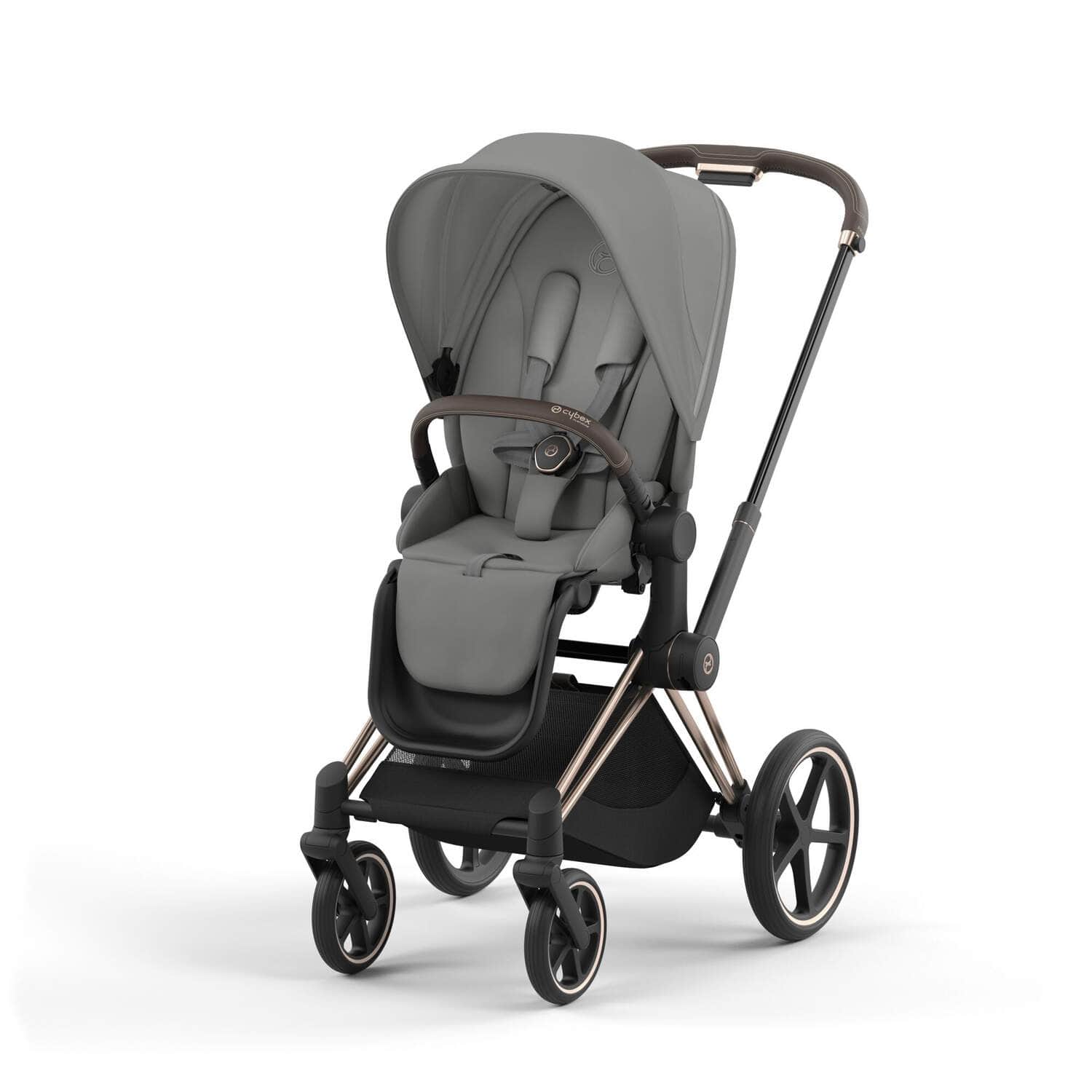 Cybex ePriam 2 Complete Stroller - Rose Gold & Brown Luxury Baby Stroller with All-Wheel Suspension | Perfect for Urban Travel, Shopping & Family Outings