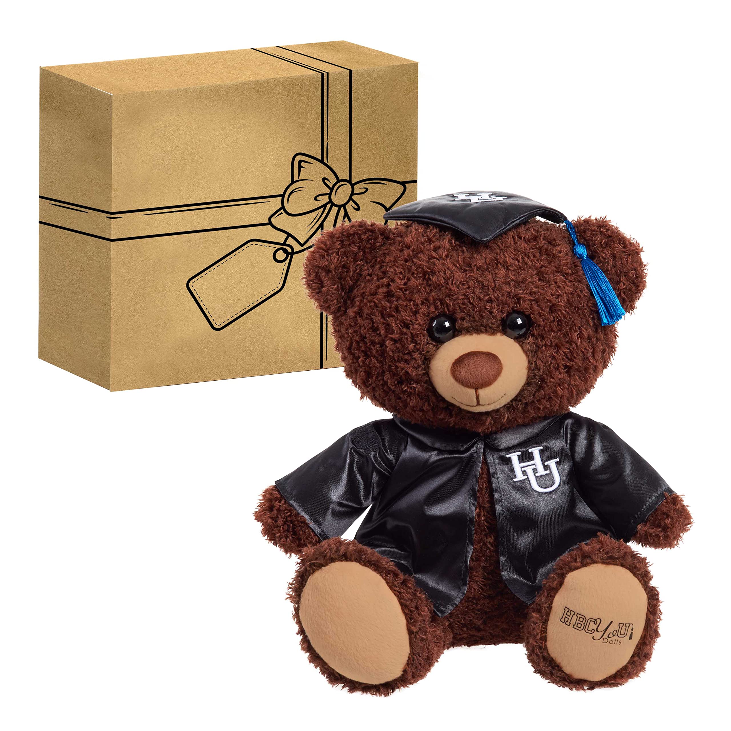 Just Play Purpose Toys HBCyoU Hampton 10-inch Snuggly Graduate Teddy Bear - Soft Plush Graduation Gift for Kids Ages 3+ | Perfect for Graduation Parties, School Celebrations & Keepsake Memories