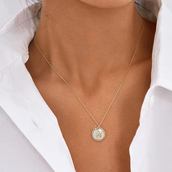 14K Gold Plated Personalized Initial Necklace for Women - Dainty Letter Chain with Crown Charm | Perfect for Gifts, Anniversaries, and Everyday Elegance
