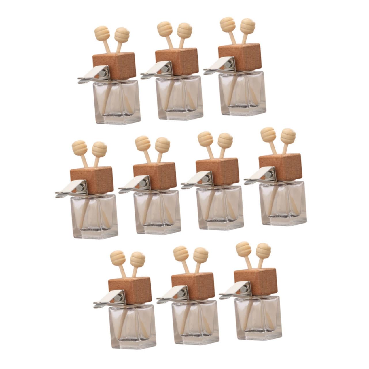 FOMIYES 10pcs Car Vent Clip Perfume Diffusers - Glass Essential Oil Bottles & Air Freshener for Car, Home, Office | Aromatic Decor & Long-Lasting Fragrance