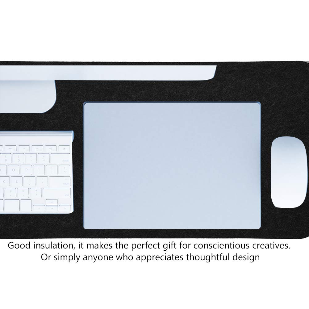 Premium Large Desk Mat & Mouse Pad - 68x33cm Dark Gray Felt Surface - Anti-Static Office Computer Mat for Laptop, PC, Gaming & Workstation - Ergonomic Workspace Accessory for Home & Office Use