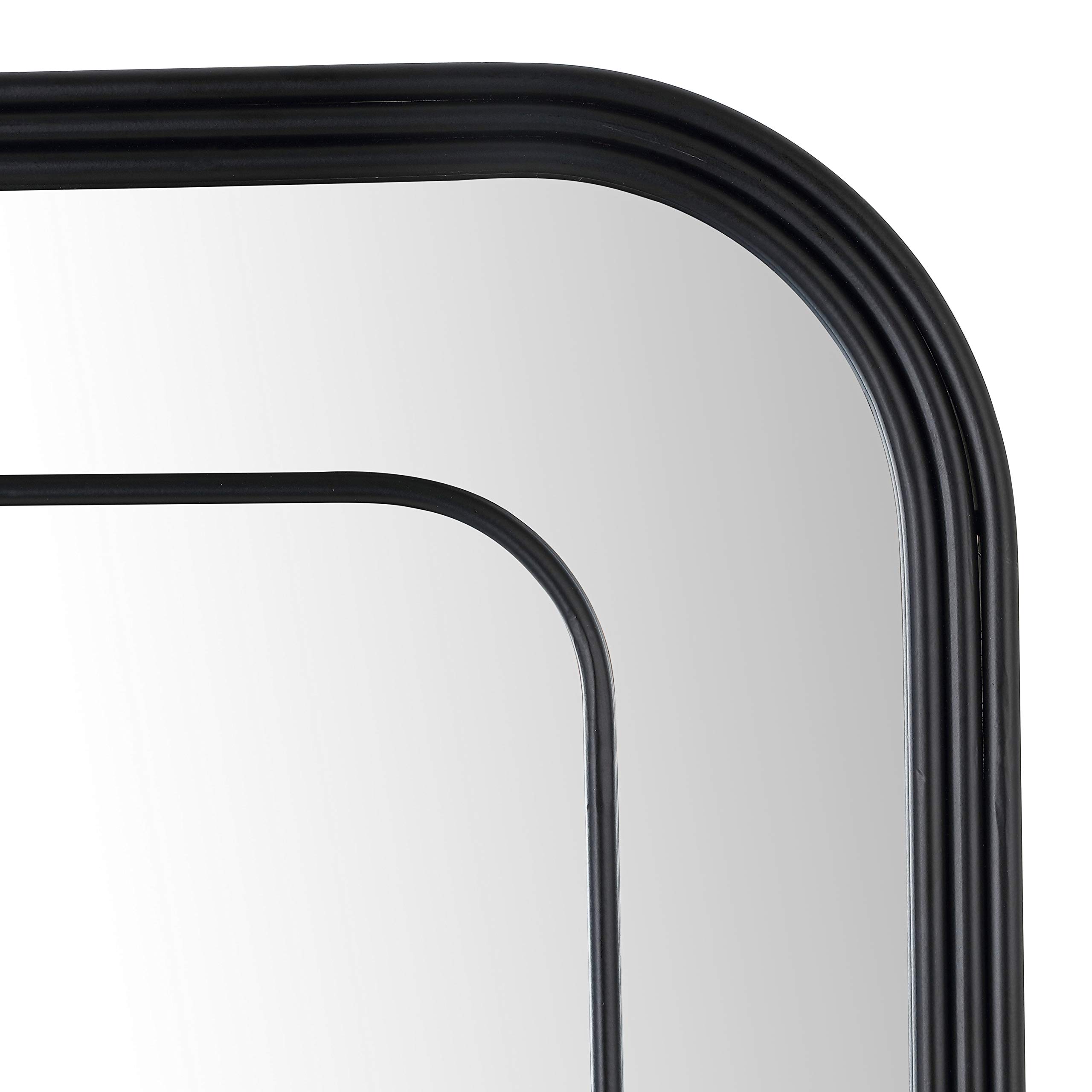 26-Inch Black Rectangular Wall Mirror - Modern Contemporary Accent Mirror (22