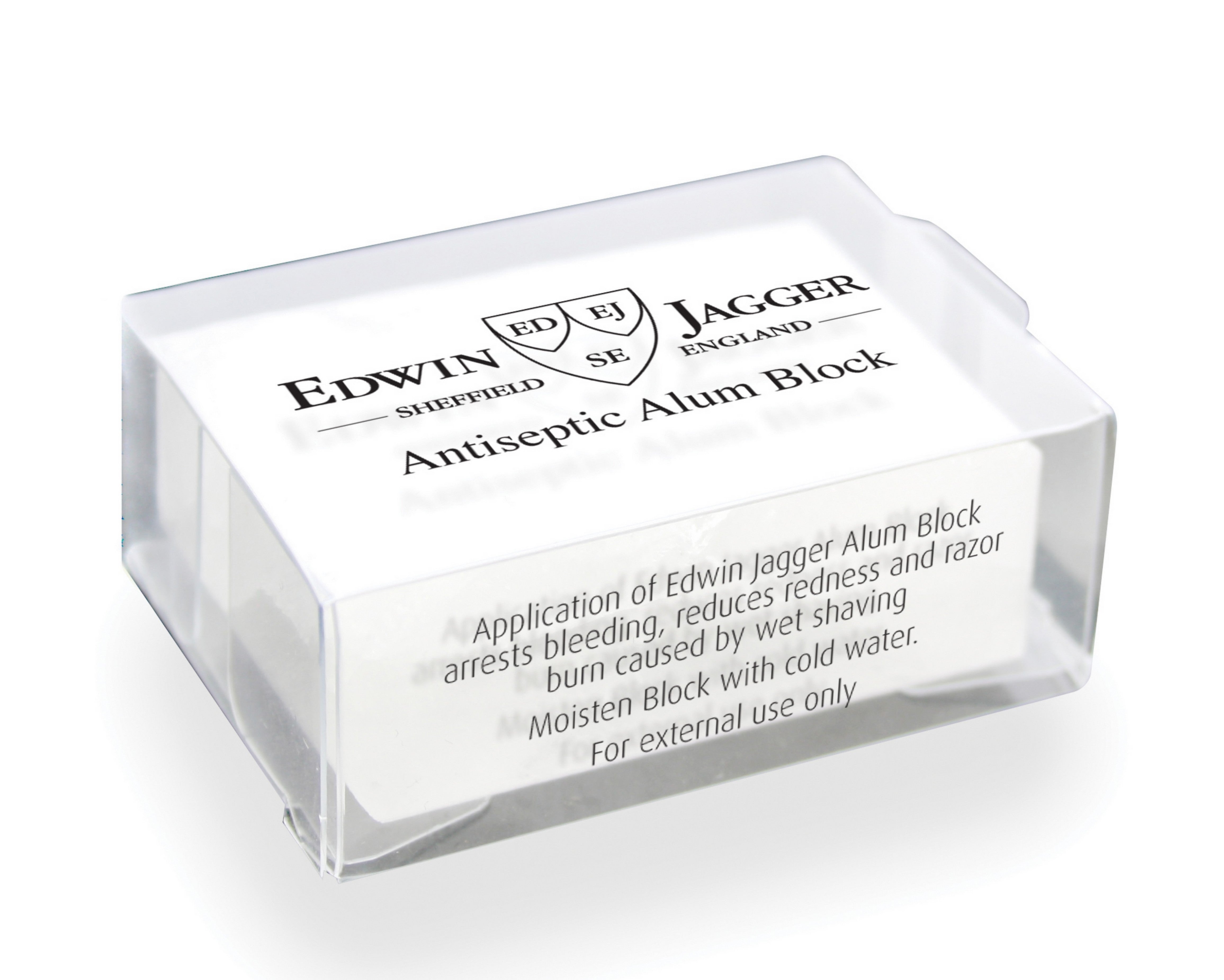 Edwin Jagger Antiseptic Alum Block 54g - Styptic for Shaving Cuts & Skin Irritation - Post-Shave Treatment for Men & Women - Travel-Friendly First Aid Solution
