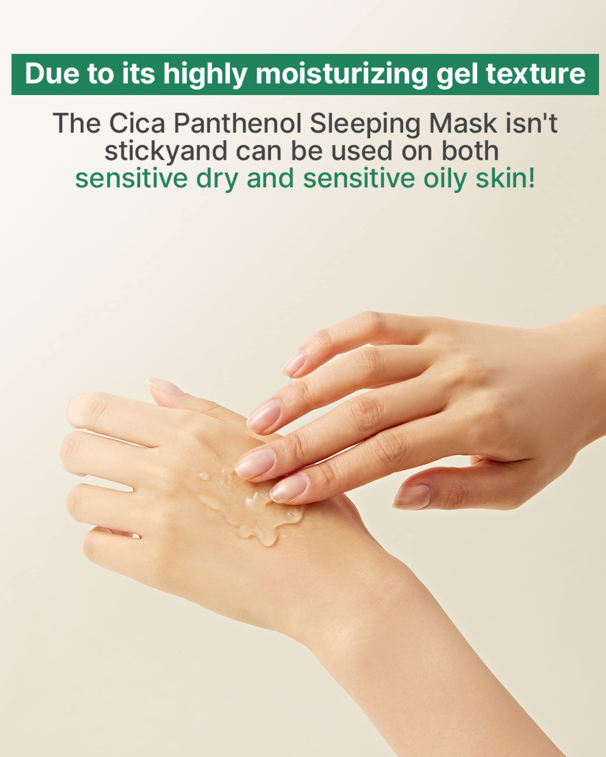 SNP CICA Panthenol Moisturizing Cream - Hydrating Overnight Face Mask with Hyaluronic Acid for Night Skincare