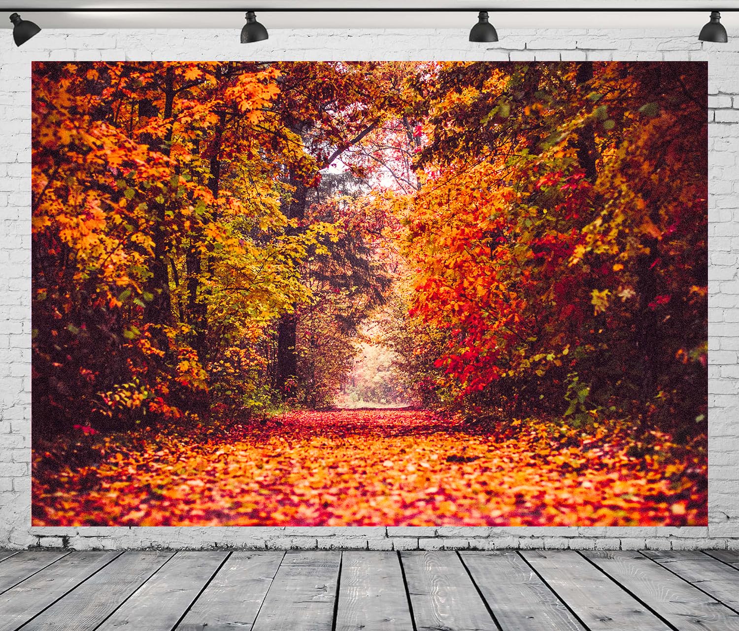 Fall Leaves Forest Autumn Backdrop - Maple Leaves Natural Scenery Photography Background for Seasonal Decor, Birthday Parties, Weddings & Photo Studio Booth Props (Customizable)