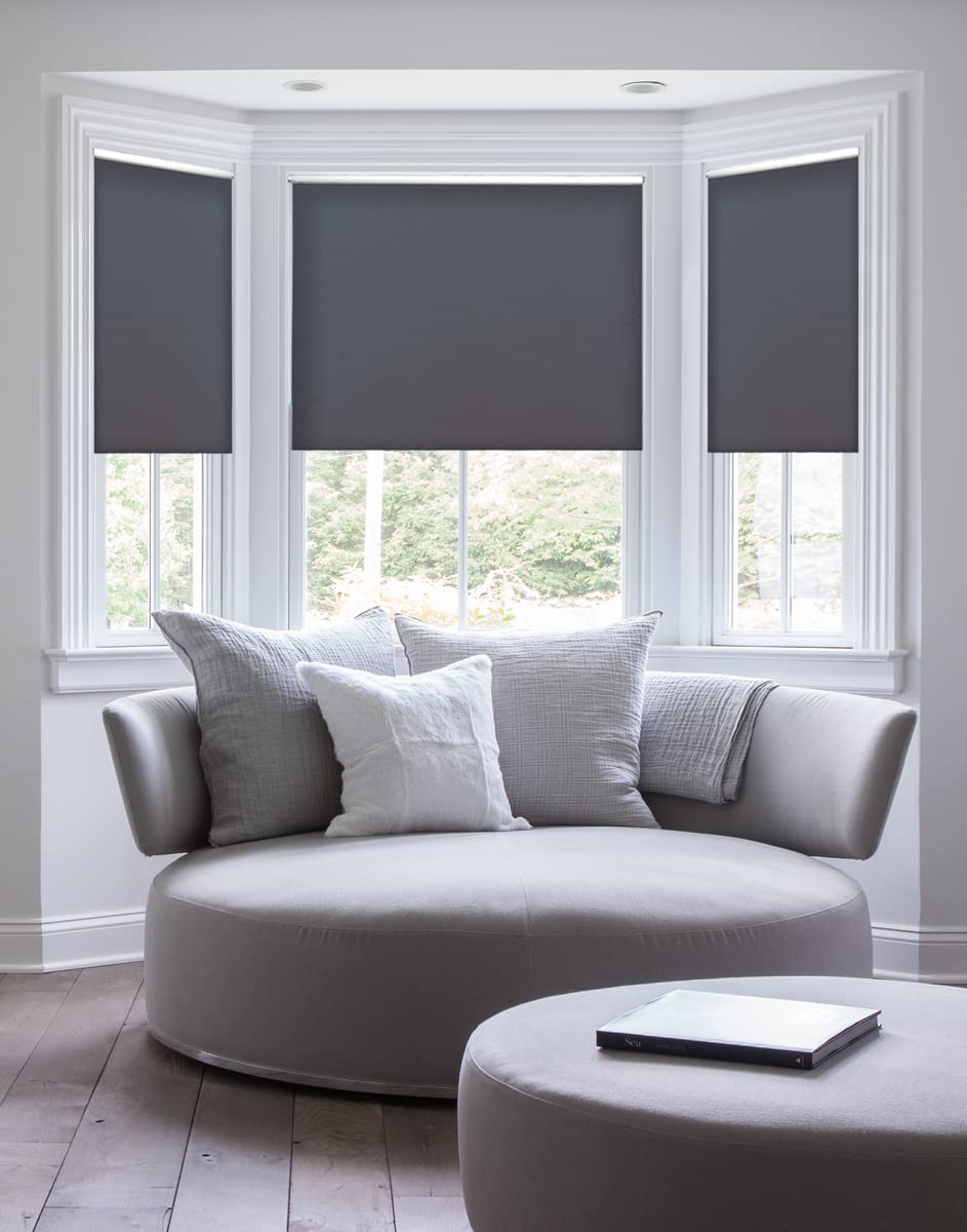 Custom Window Roller Shades 69-96 Inches Wide - 95W x 60H Room Darkening Chocolate Fabric for Bedroom & Living Room | Serena Collection | Home & Office Window Treatment