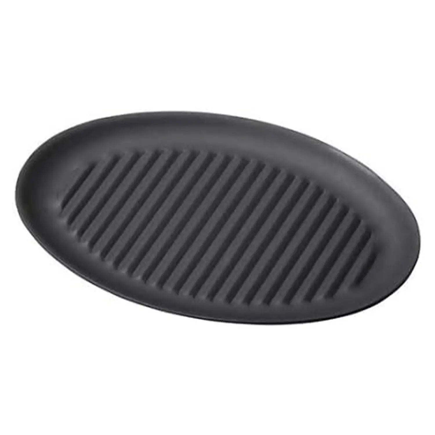 Premium MIN Cast Iron Oval Sizzler Platter Grill Pan - Heavy Duty Steak, Fajita & Skillet Dish - Perfect for BBQ, Camping & Restaurant Style Cooking